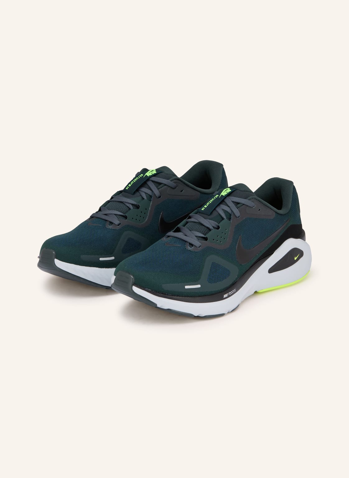Produktový obrázek Nike Nike Běžecké Boty Structure 26 tmavě zelená / neonově zelená / černá