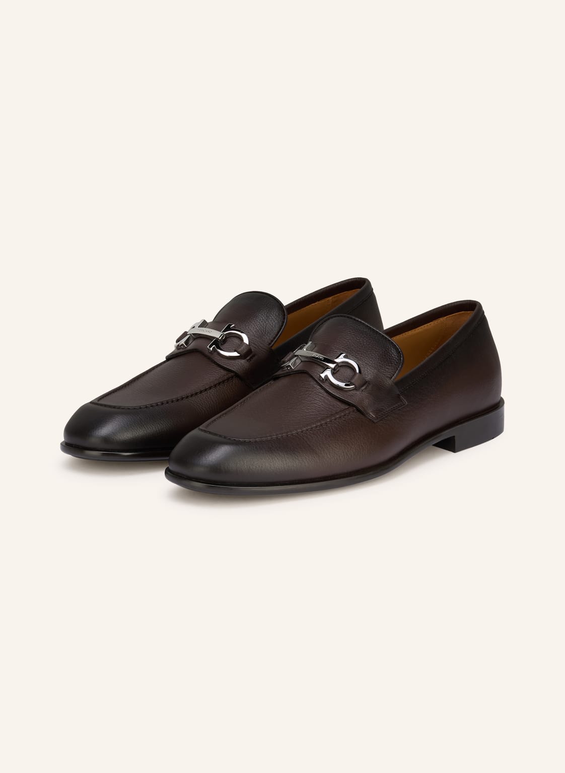 Produktový obrázek FERRAGAMO Ferragamo Mokasíny tmavě hnědá / černá