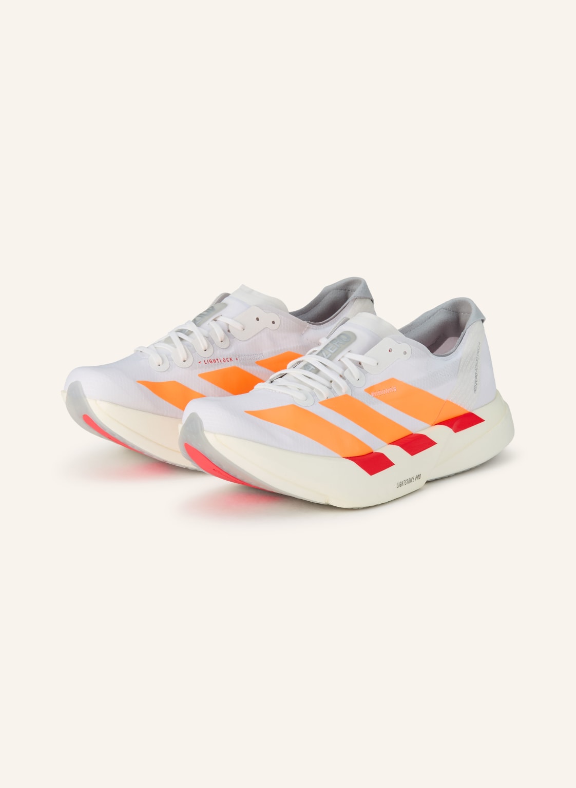 Produktový obrázek Adidas Adidas Běžecké Boty Adizero Adios Pro 4 bílá / neonově červená / neonově oranžová