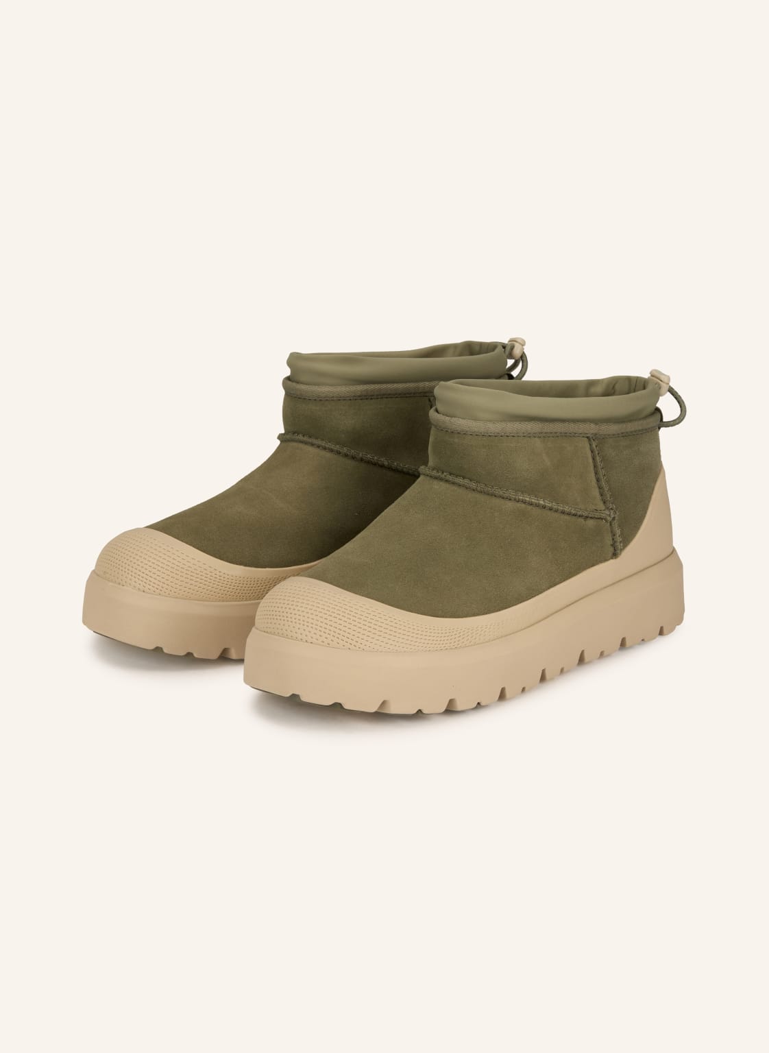 Produktový obrázek Ugg Ugg Boty S Plochou Podrážkou Classic Ultra Mini Weather Hybrid olivová / béžová