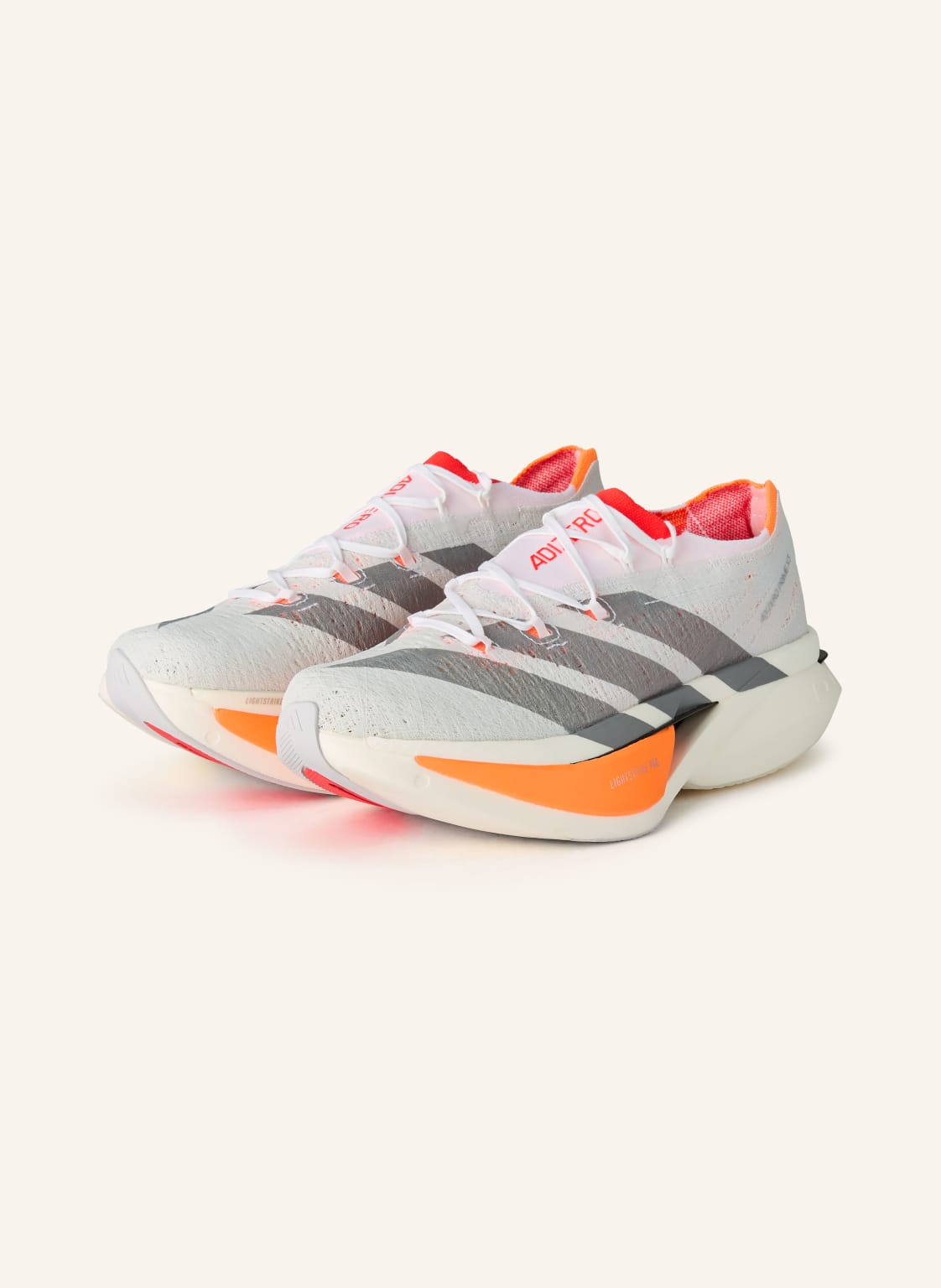 Produktový obrázek Adidas Adidas Běžecké Boty Adizero Prime x3 Strung bílá / šedá / neonově červená