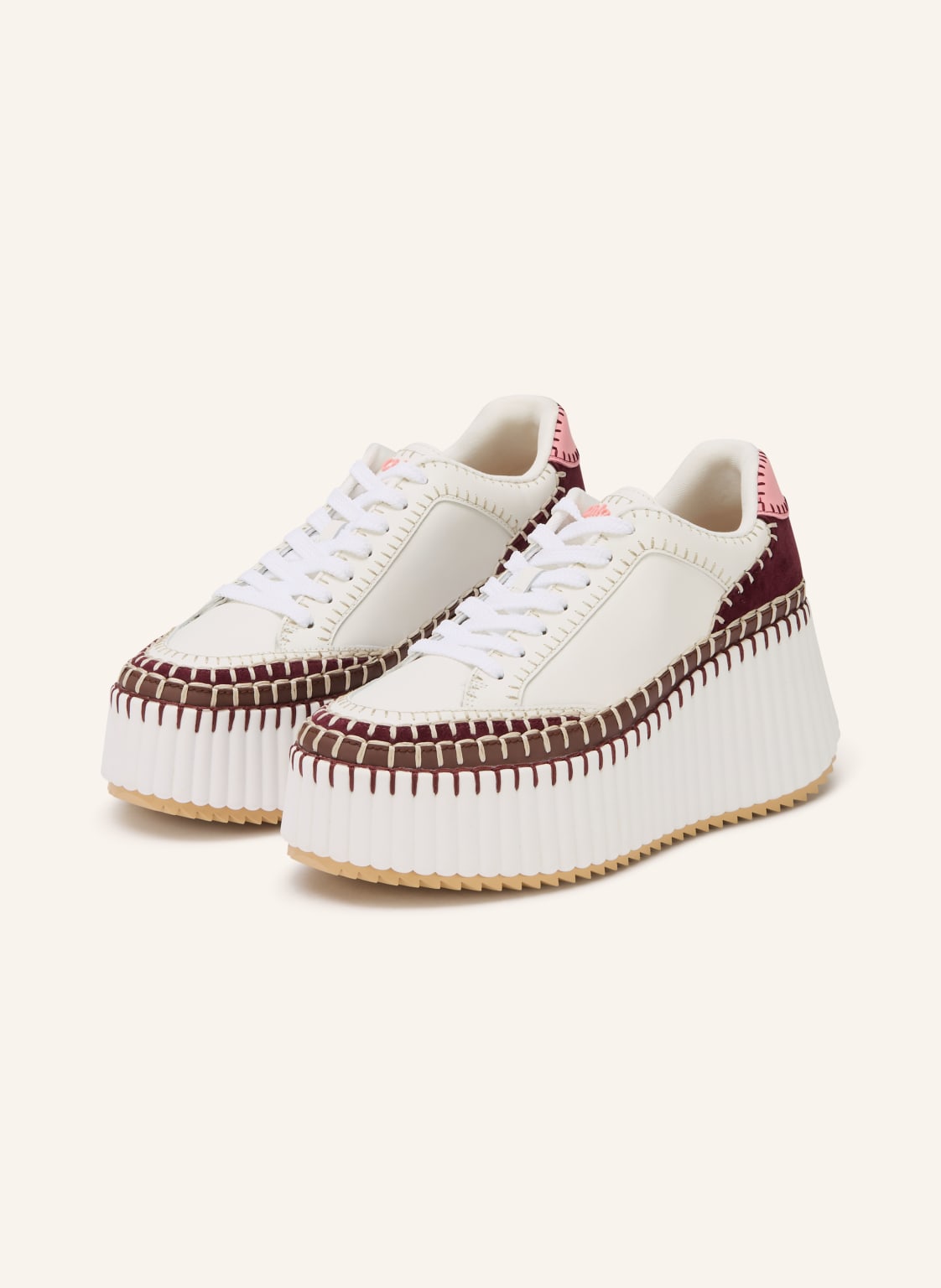 Produktový obrázek Chloé Chloé Sneakersy Nama 6bg burgundy pink