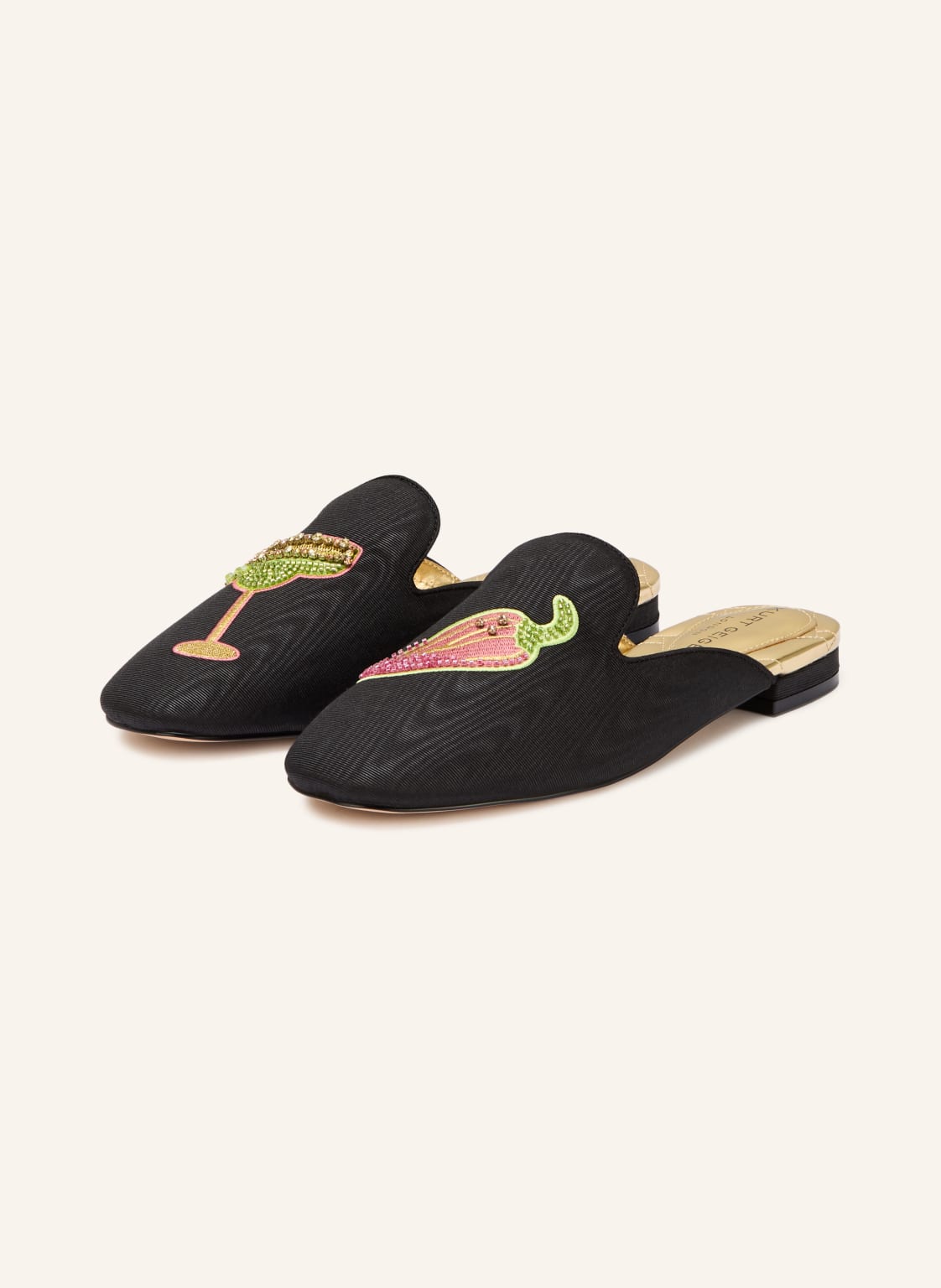 Produktový obrázek Kurt Geiger Kurt Geiger Pantofle S Ozdobnými Kameny černá / růžová / světle zelená