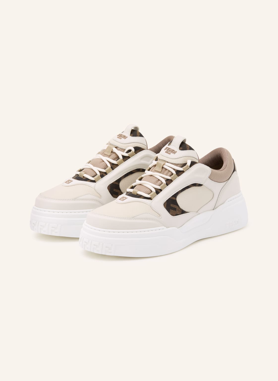 Produktový obrázek Fendi Fendi Sneakersy Force krémová / tmavě hnědá / béžová