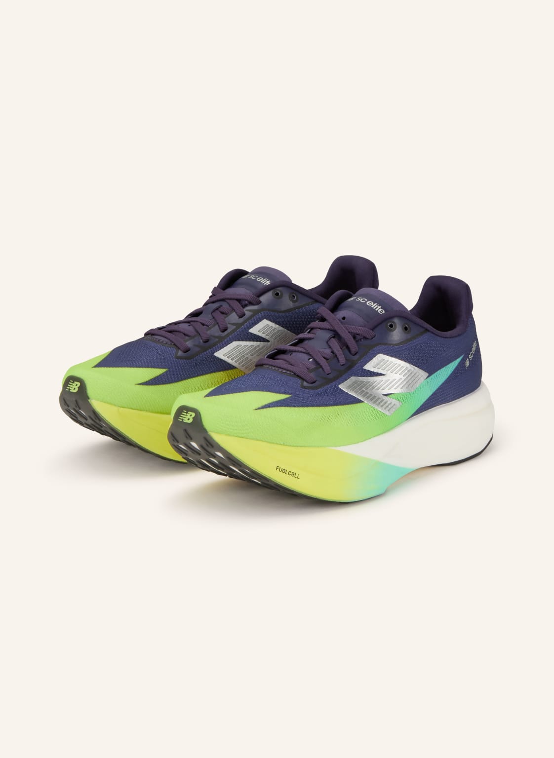 Produktový obrázek New Balance New Balance Běžecké Boty Fuelcell Supercomp Elite v5 tmavě modrá / stříbrná / neonově zelená