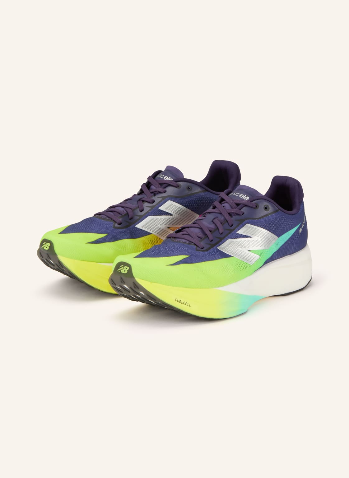 Produktový obrázek New Balance New Balance Běžecké Boty Fuelcell Supercomp Elite v5 tmavě modrá / stříbrná / neonově zelená