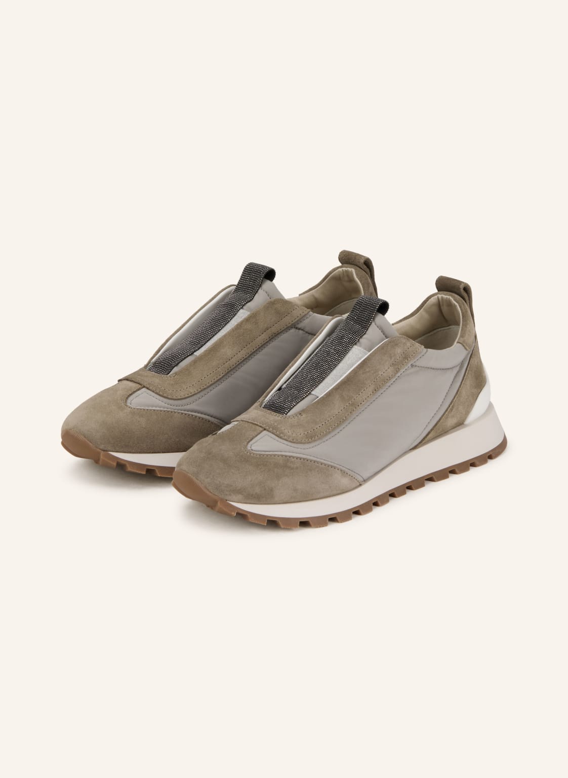 Produktový obrázek BRUNELLO CUCINELLI Brunello Cucinelli Slip-On Tenisky S Ozdobnými Perličkami šedá