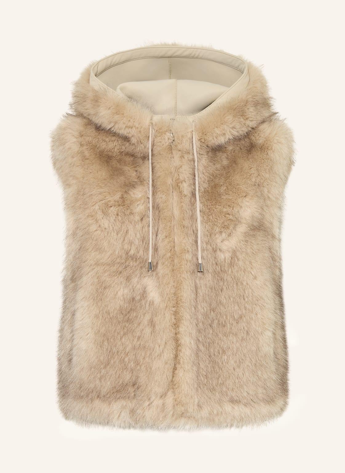 Maje Kunstfell-Weste beige