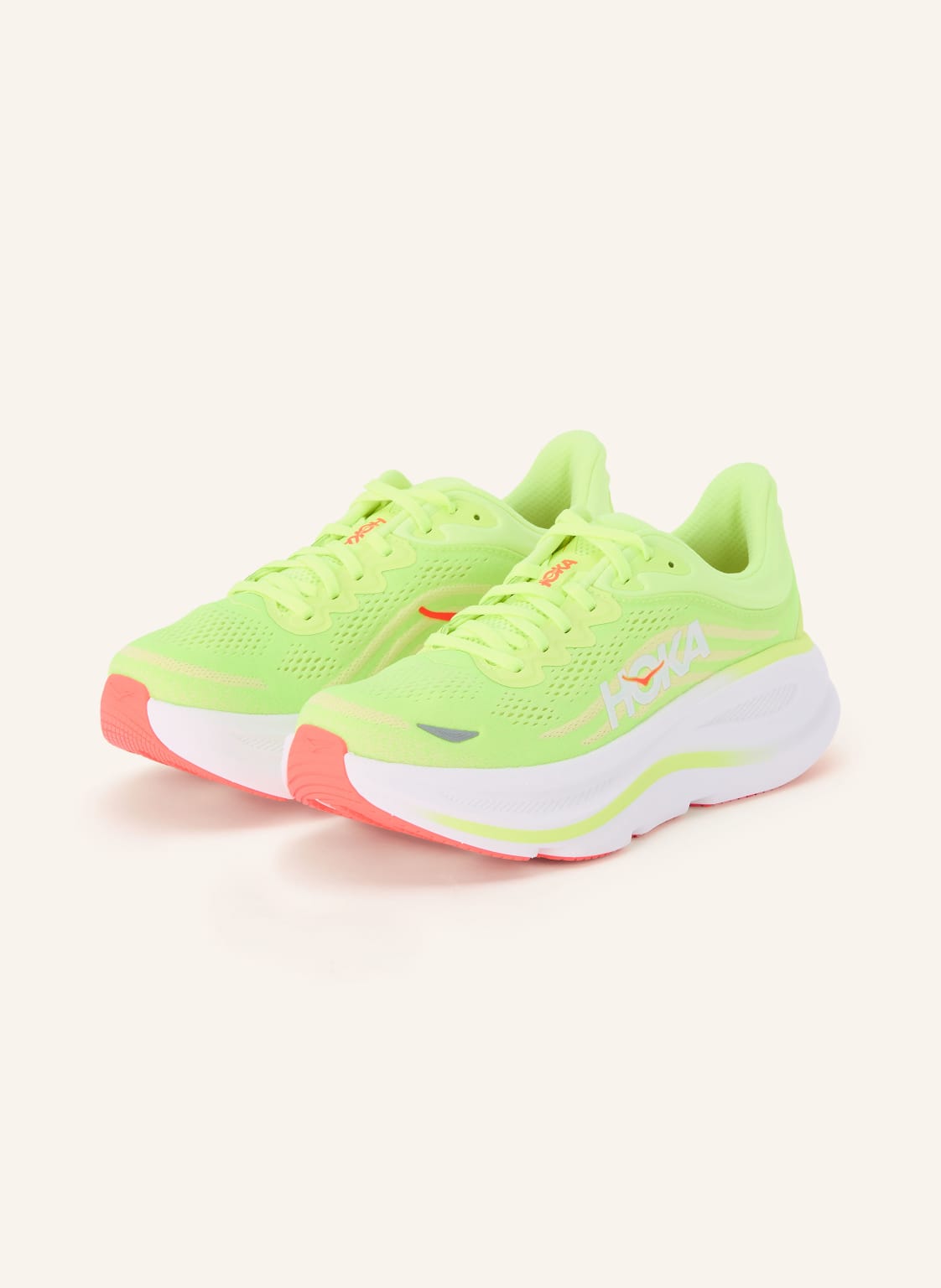 Produktový obrázek HOKA Hoka Běžecké Boty Bondi 9 neonově zelená / neonově červená / bílá