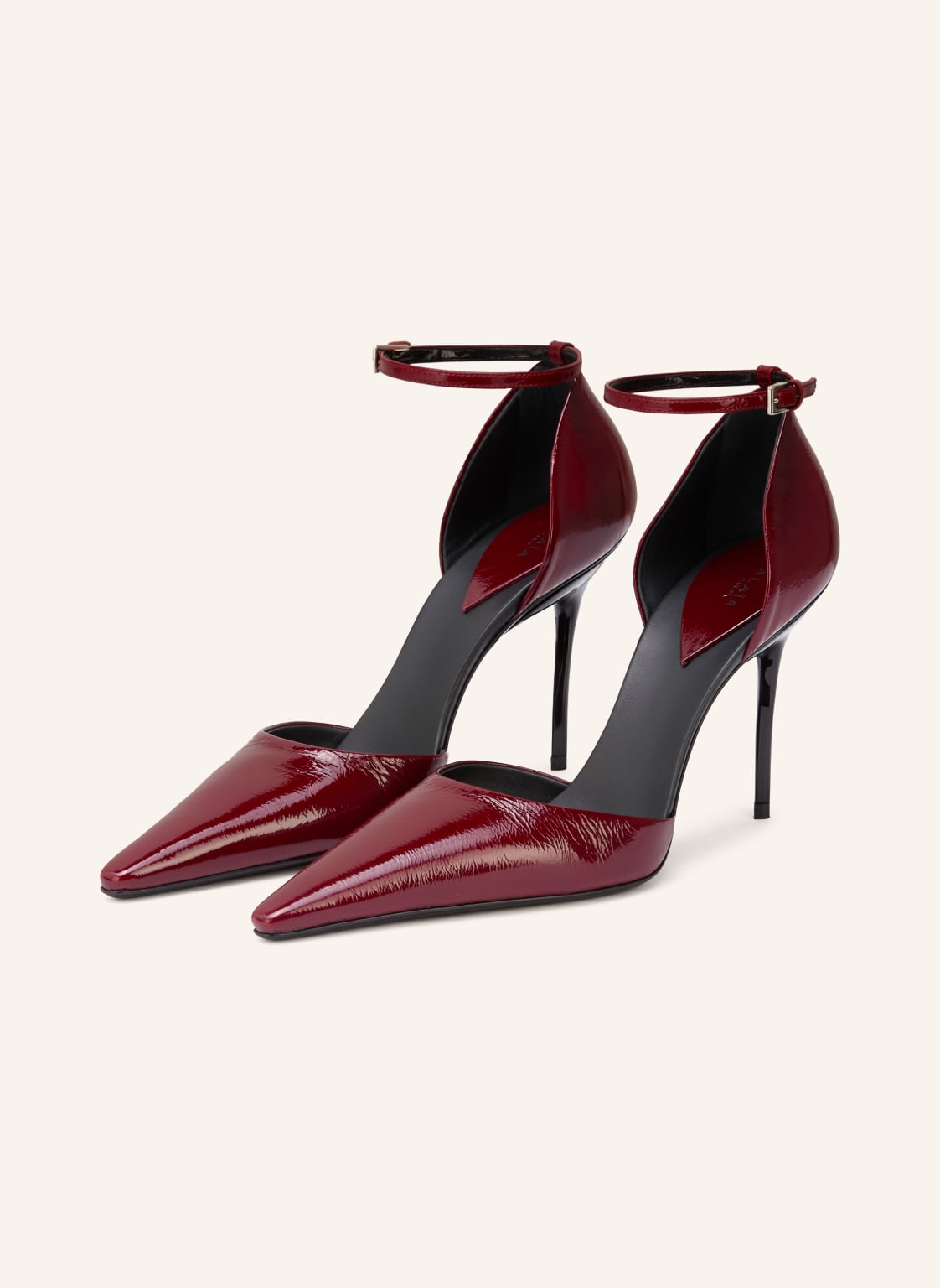 Produktový obrázek ALAÏA Alaïa Lakované Lodičky D'orsay tmavě červená