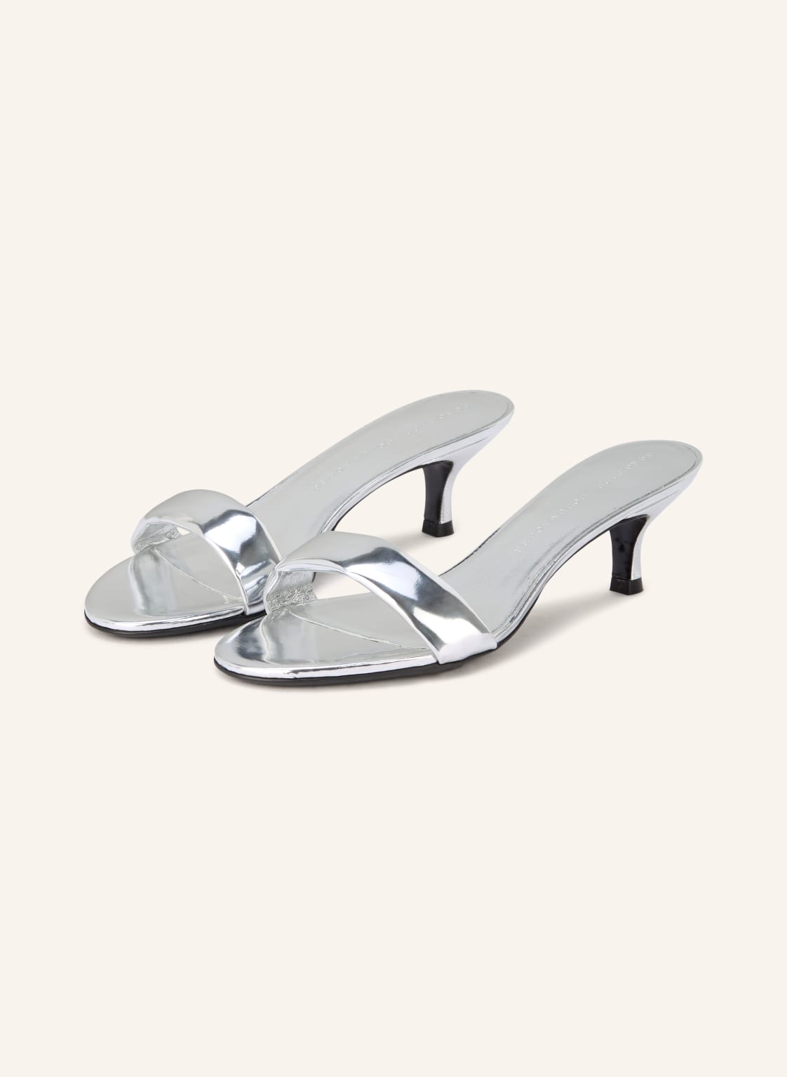Produktový obrázek dorothee schumacher Dorothee Schumacher Lakované Pantofle Mirror Shine stříbrná