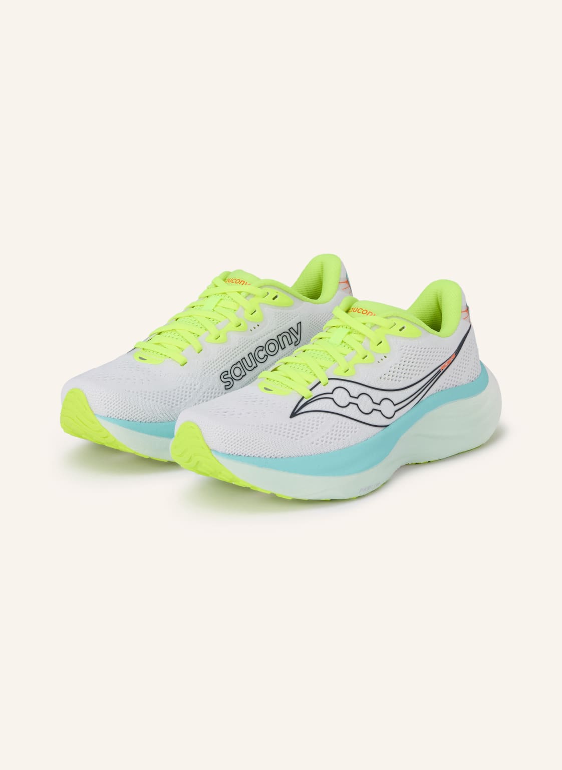 Produktový obrázek Saucony Saucony Běžecké Boty Ride 19 bílá / neonově žlutá / tyrkysová