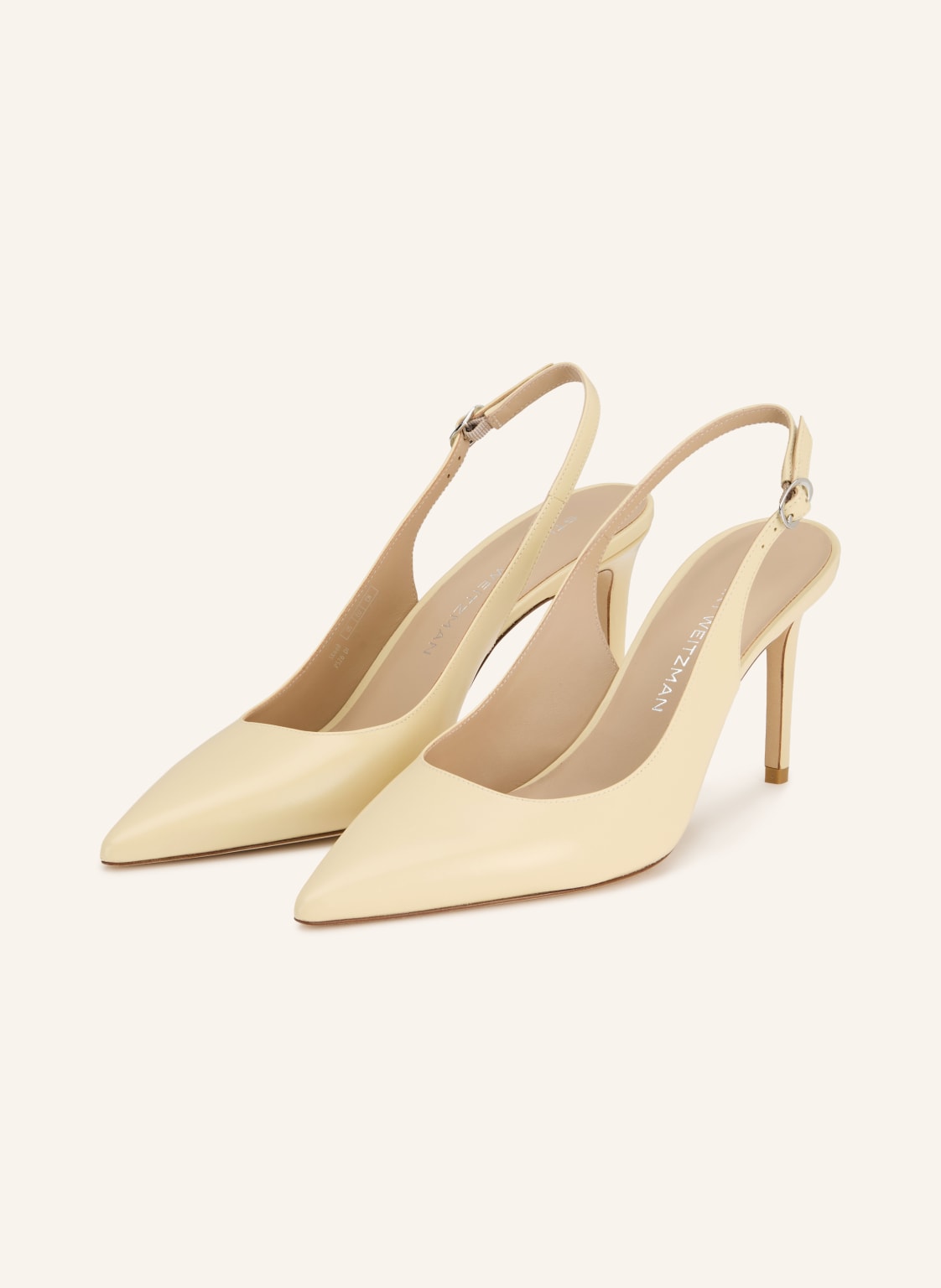 Produktový obrázek Stuart Weitzman Stuart Weitzman Slingpumps S Otevřenou Patou Stuart Power 75 béžová / stříbrná