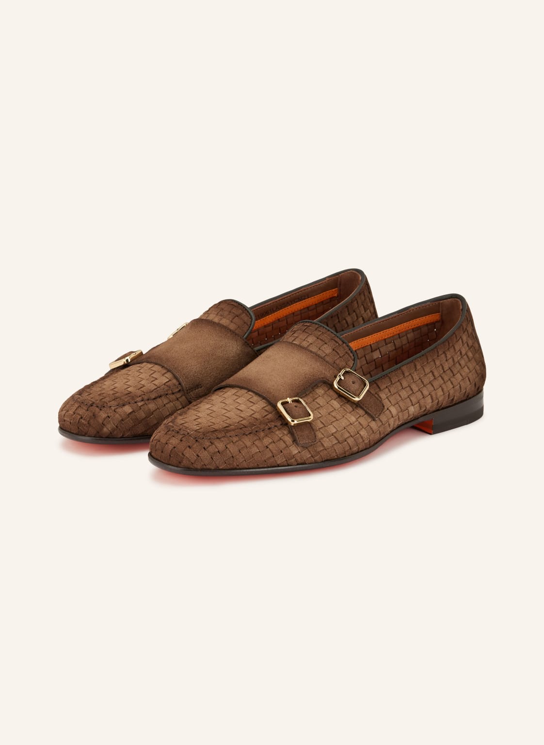 Produktový obrázek Santoni Santoni Double-Monks Scacco hnědá