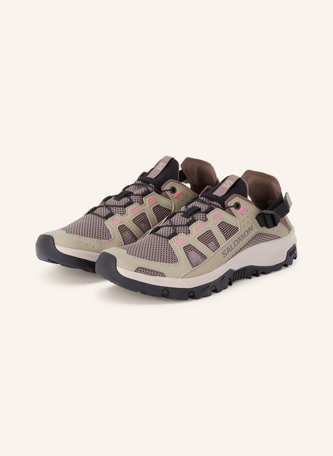 Produktový obrázek Salomon Salomon Turistické Boty Techamphibian 5 khaki / černošedá / neonově růžová