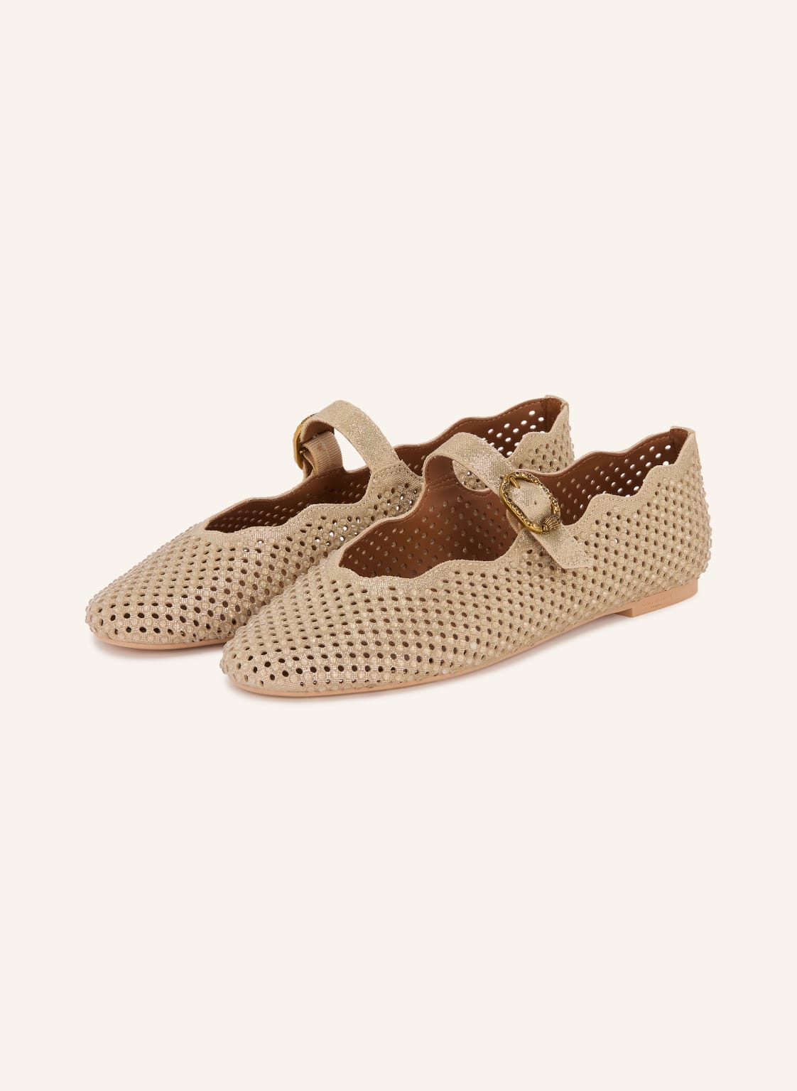 Produktový obrázek Kurt Geiger Kurt Geiger Baleríny Mary Jane Wavy Mayfair S Ozdobnými Kamínky zlatá