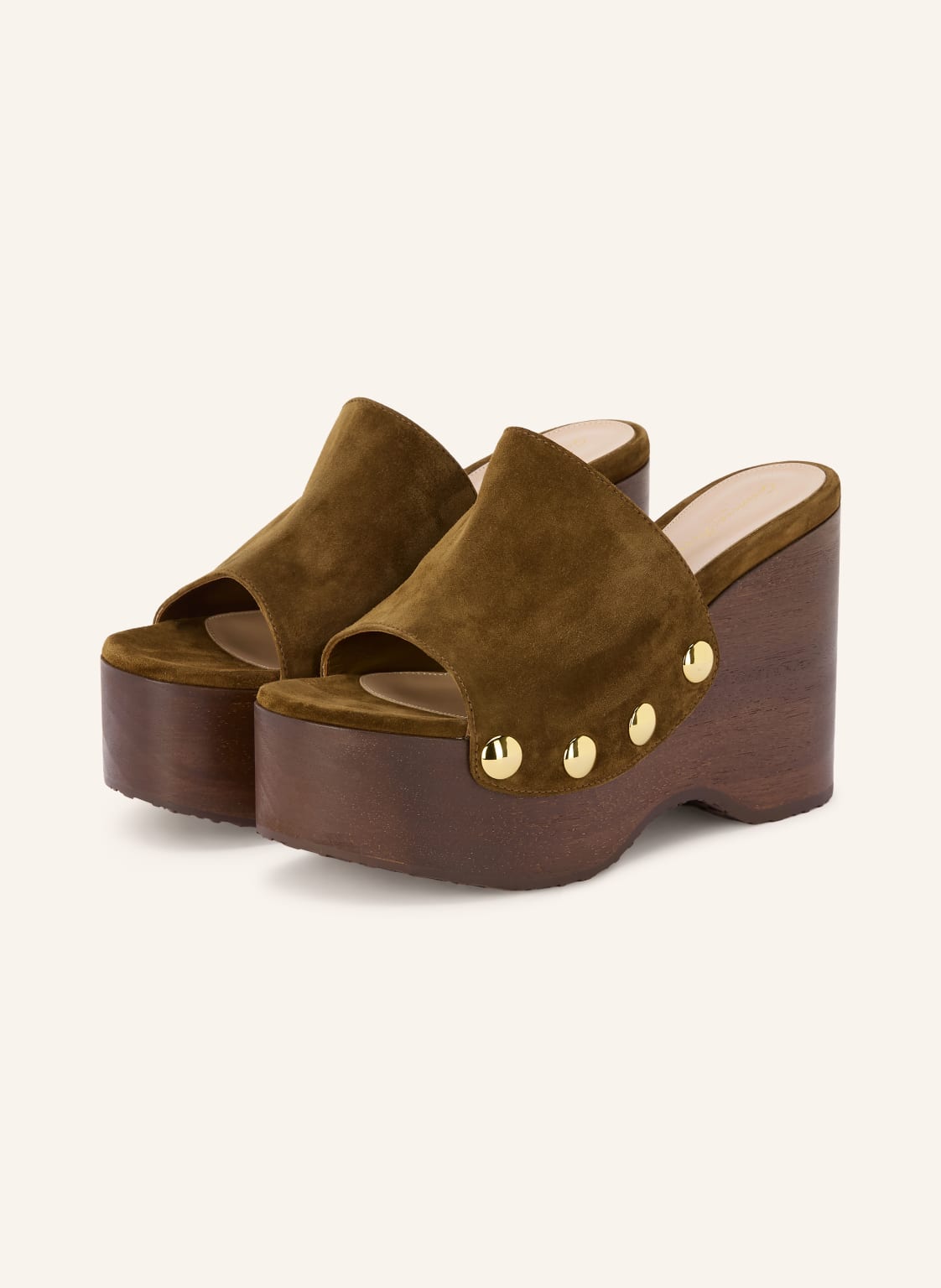 Produktový obrázek Gianvito Rossi Gianvito Rossi Plateau-Klíny Camoscio S Nýty hnědá