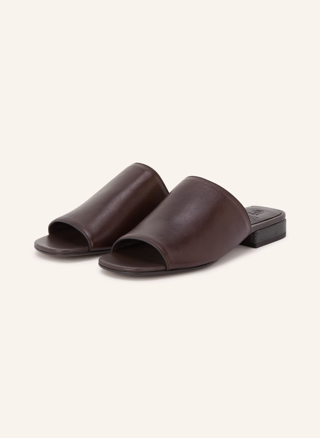 Produktový obrázek BRUNELLO CUCINELLI Brunello Cucinelli Pantofle S Ozdobnými Perličkami tmavě hnědá