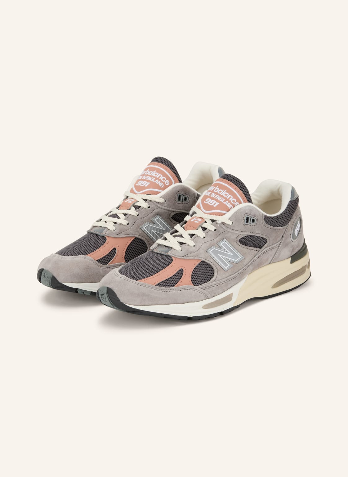 Produktový obrázek New Balance New Balance Tenisky Made In Uk 991 v2 šedá / tmavě šedá / lososová