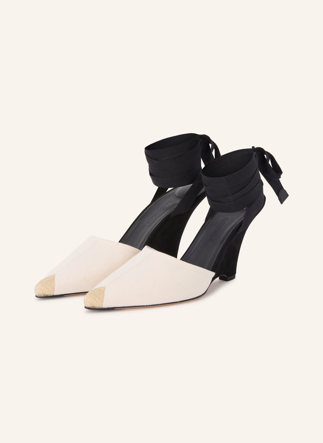 Produktový obrázek JACQUEMUS Jacquemus Klínové Boty Les Espadrilles krémová / béžová / černá