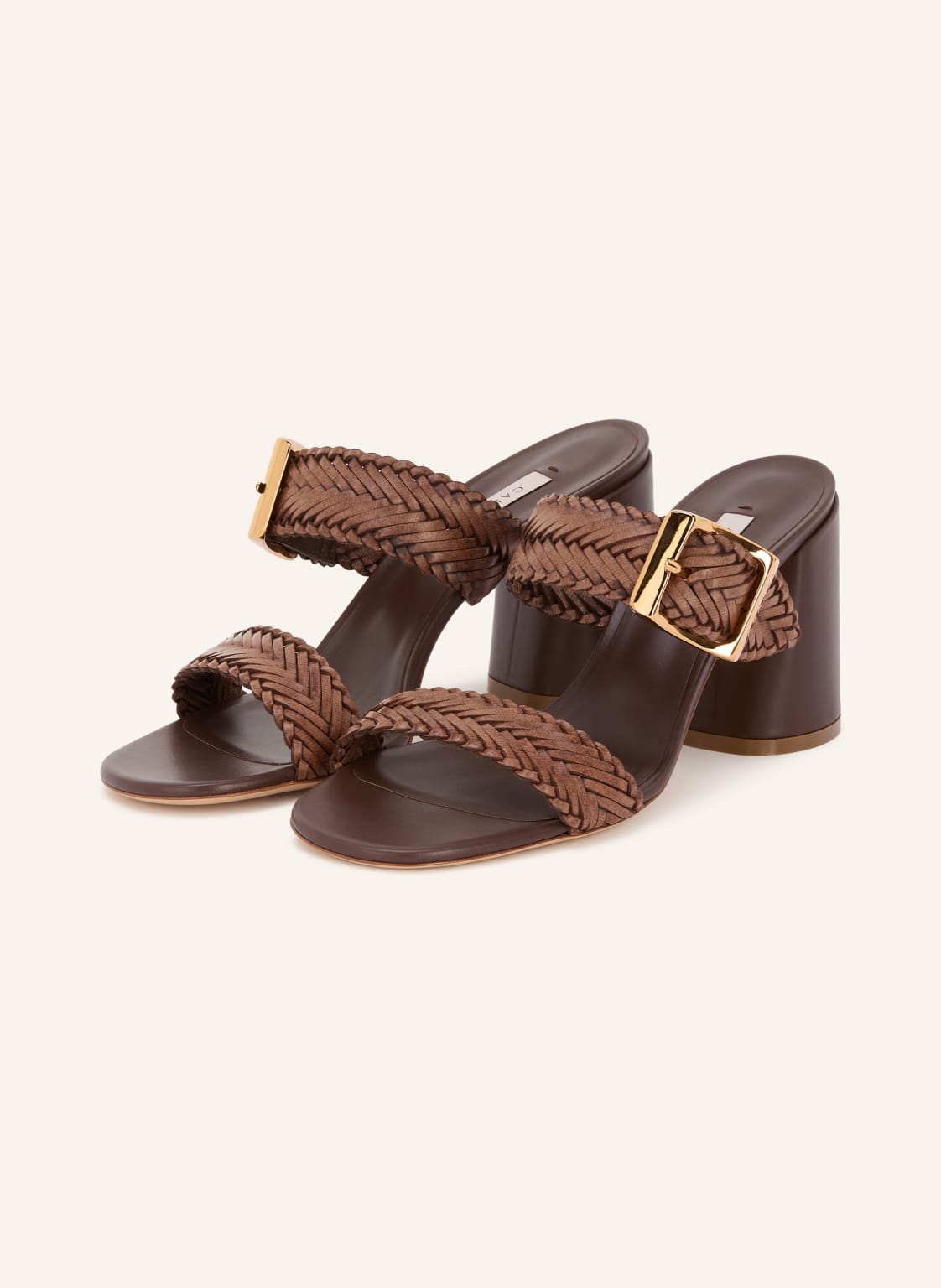 Produktový obrázek CASADEI Casadei Pantofle Cleo tmavě hnědá / zlatá