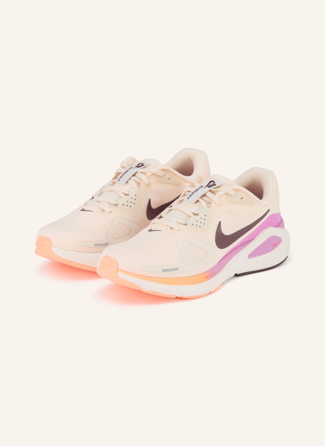 Produktový obrázek Nike Nike Běžecké Boty Structure 26 béžová / tmavě hnědá / fialová
