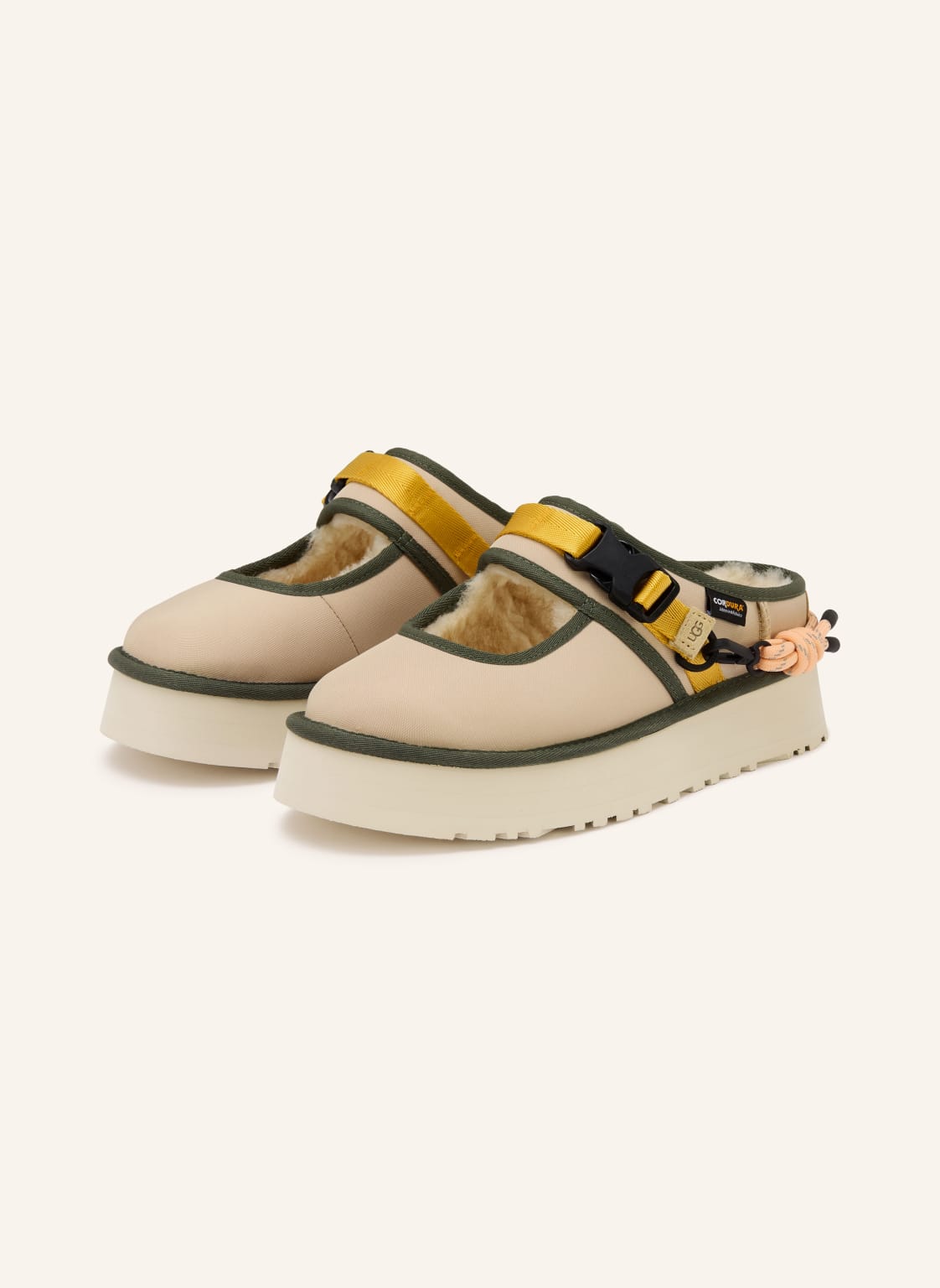 Produktový obrázek Ugg Ugg Pantofle S Plochou Podrážkou Bea Mary Jane béžová / žlutá / khaki