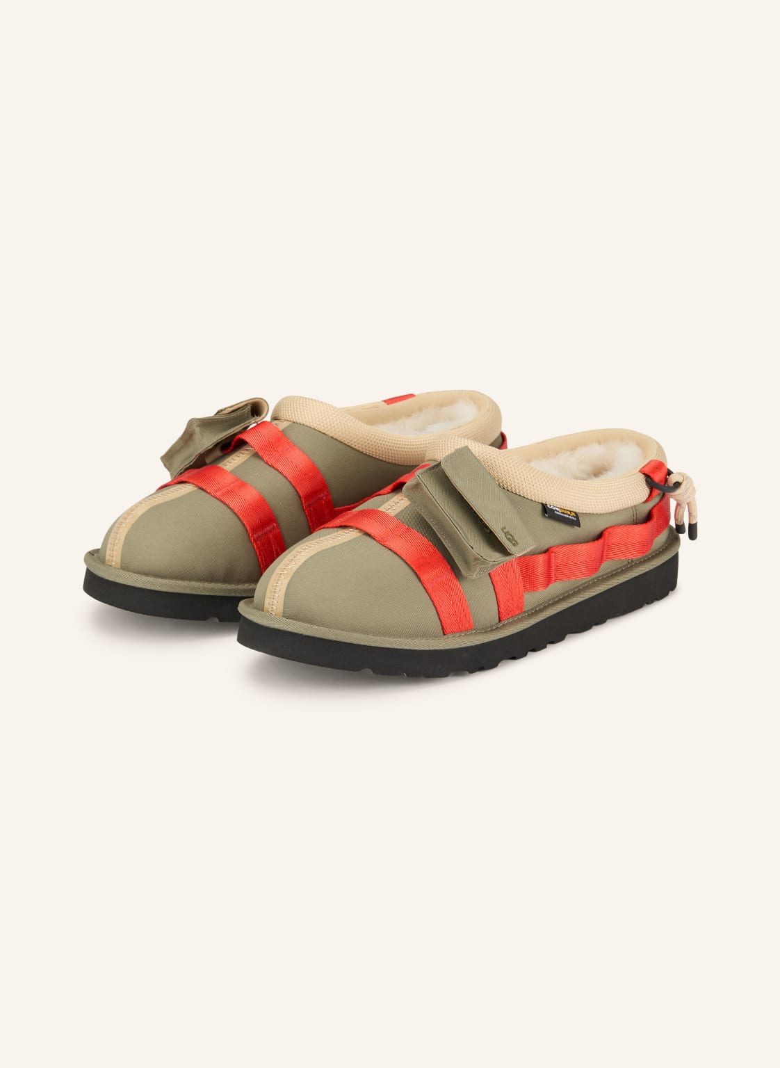 Produktový obrázek Ugg Ugg Pantofle Tasman Wildwood šedá / světle hnědá / červená