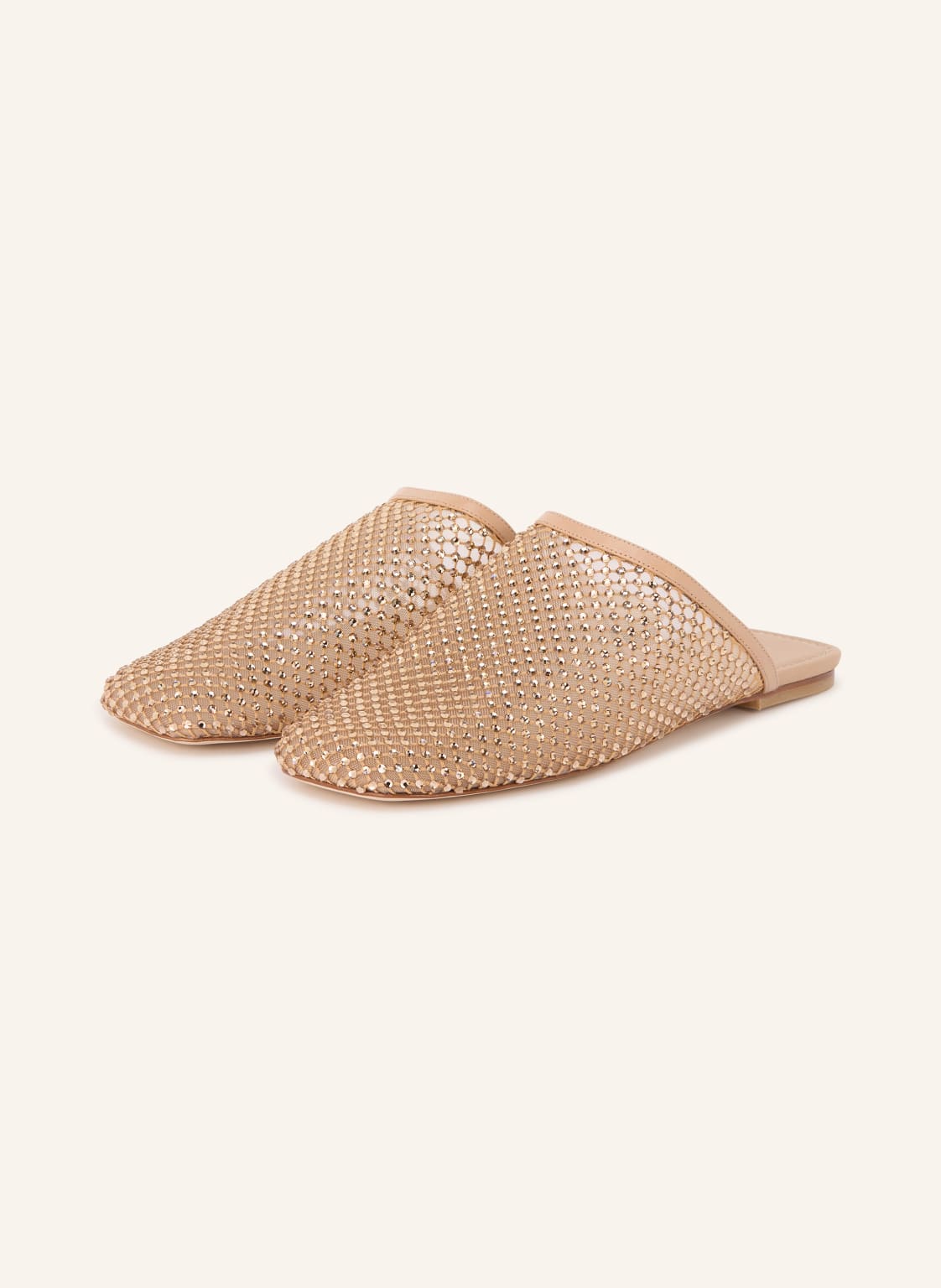 Produktový obrázek Stuart Weitzman Stuart Weitzman Pantofle Bareitall S Ozdobnými Kamínky béžová