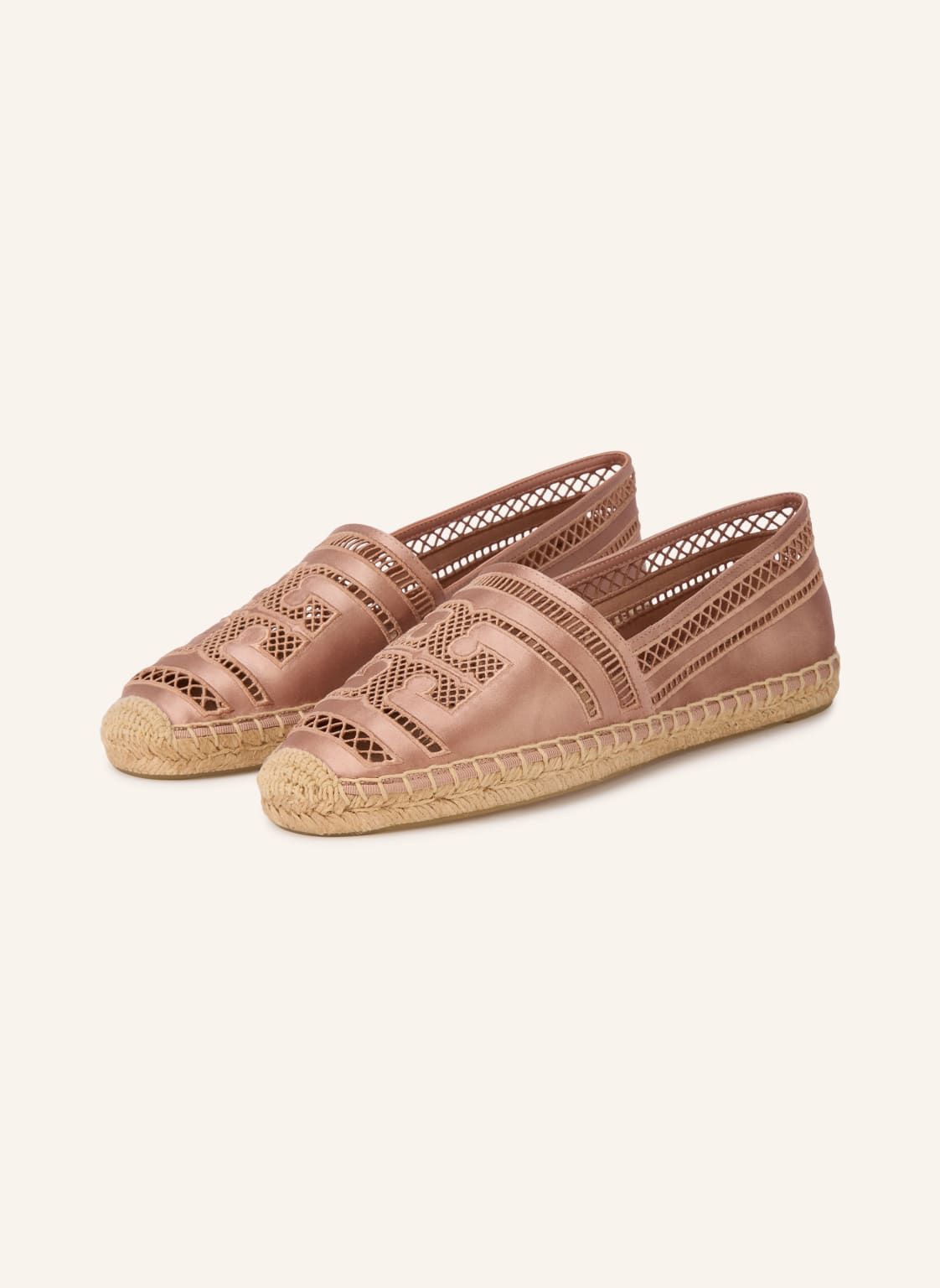 Produktový obrázek TORY BURCH Tory Burch Espadrilky Open Weave barva růžového zlata / světle hnědá
