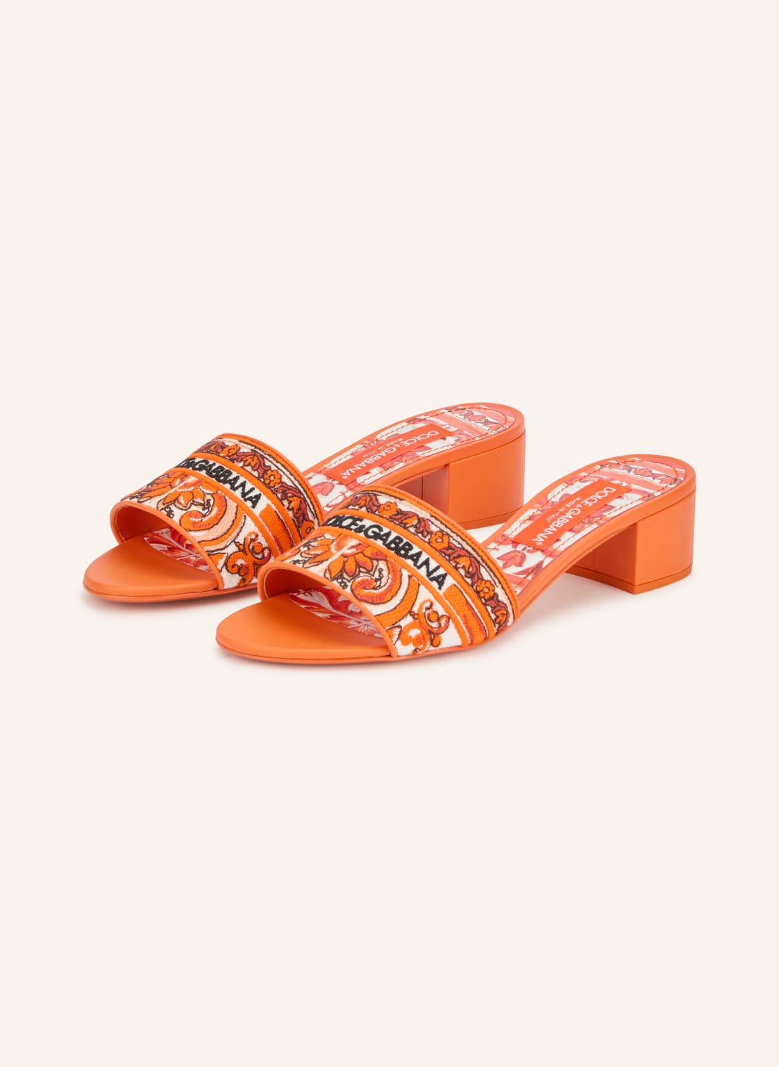 Produktový obrázek Dolce & Gabbana Dolce & Gabbana Pantofle oranžová / bílá