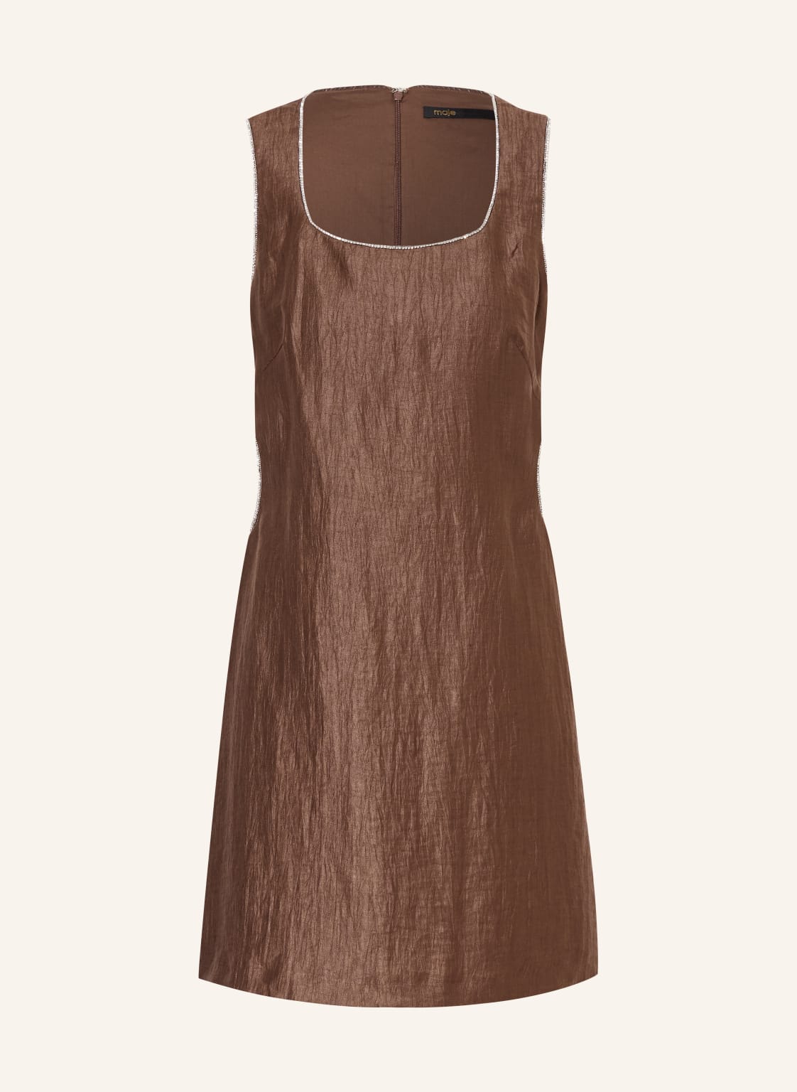 Maje Kleid Mit Leinen Und Cut-Outs braun