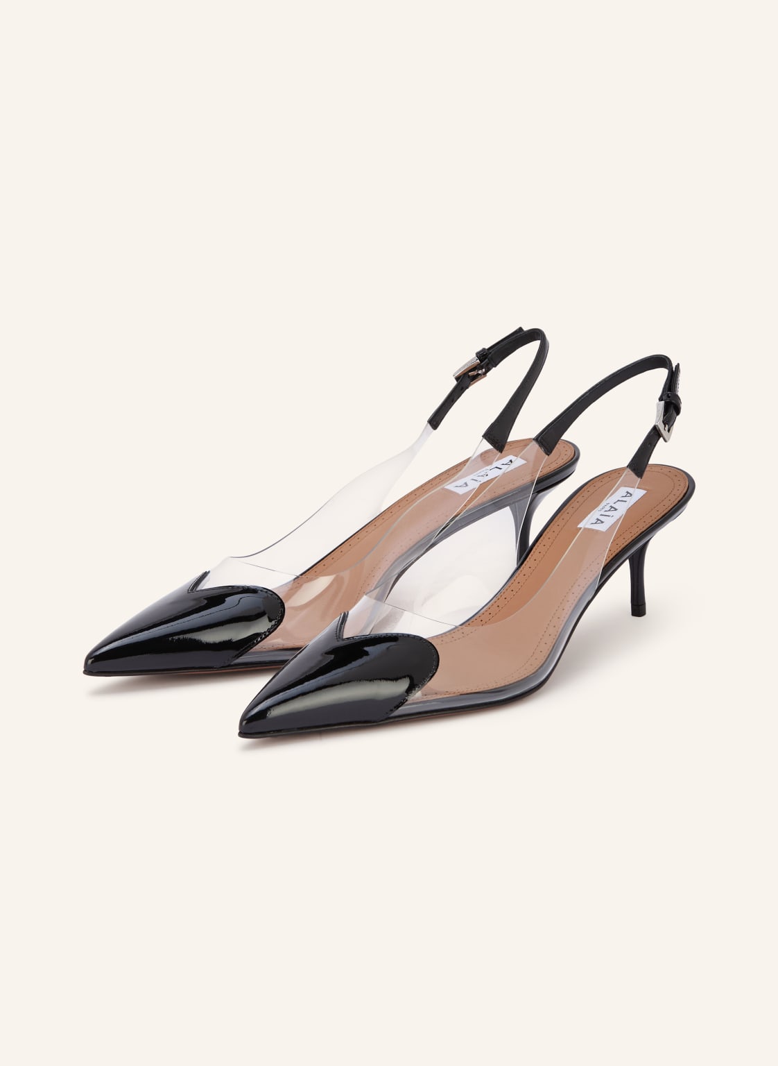 Produktový obrázek ALAÏA Alaïa Slingpumps S Otevřenou Patou Le Coeur černá / stříbrná