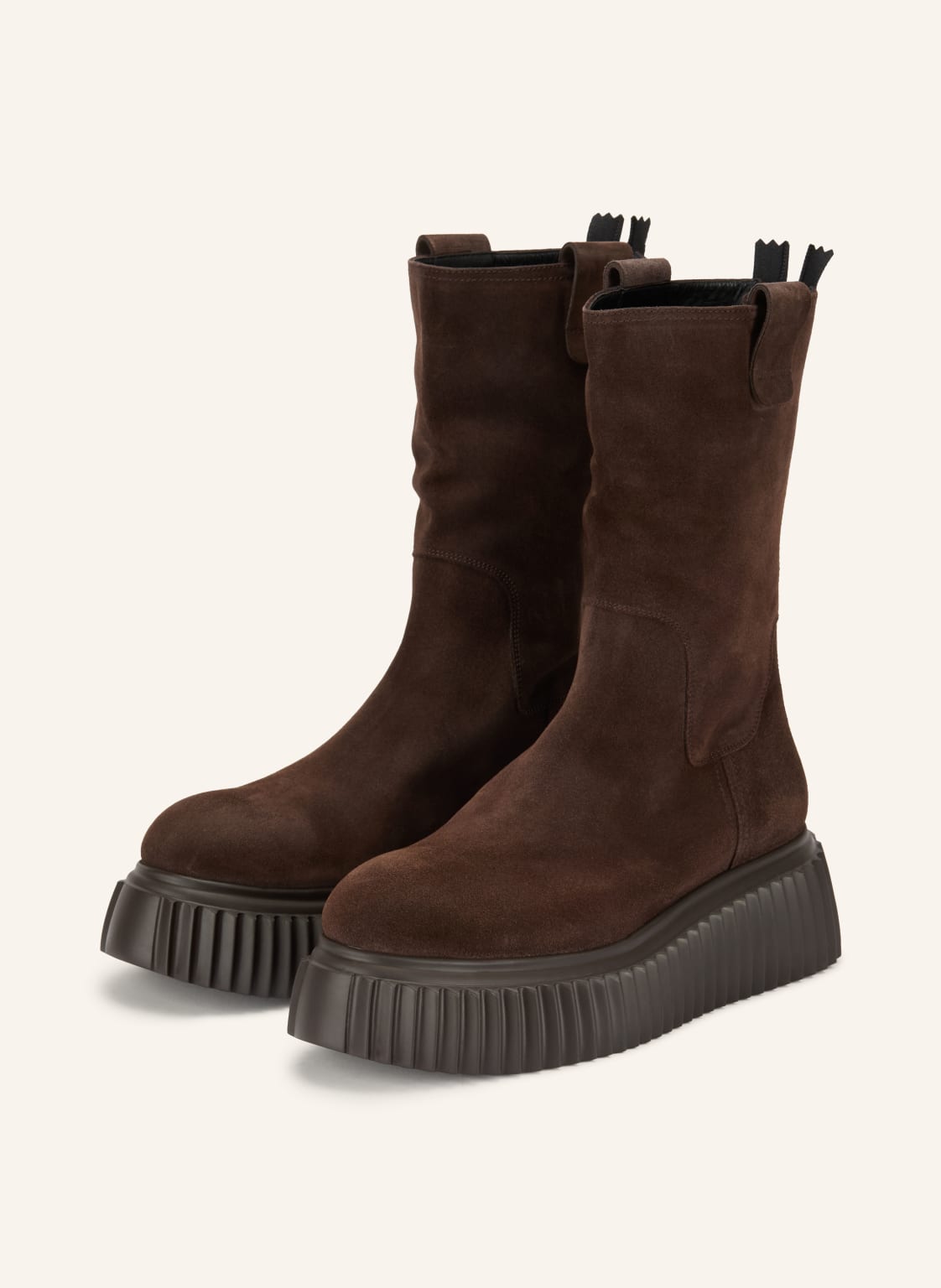 Produktový obrázek AGL Agl Boots Na Platformě Milagros tmavě hnědá / stříbrná