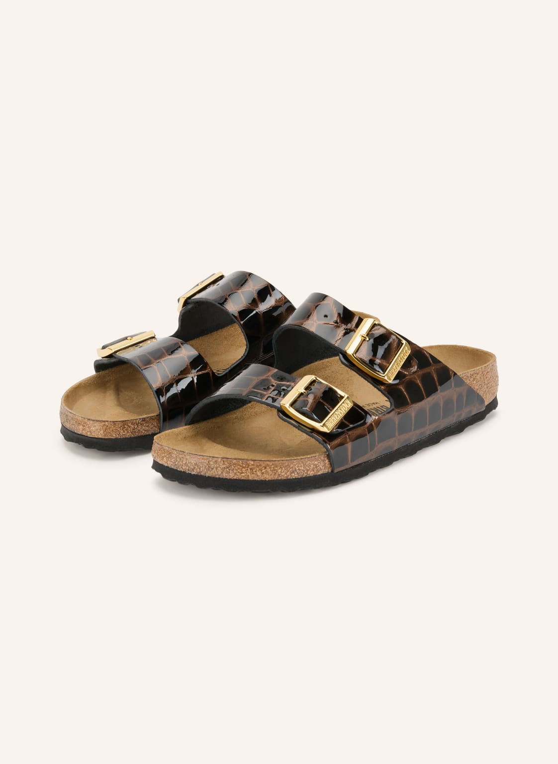 Produktový obrázek Birkenstock Birkenstock Lakované Pantofle Arizona Bs tmavě hnědá / zlatá