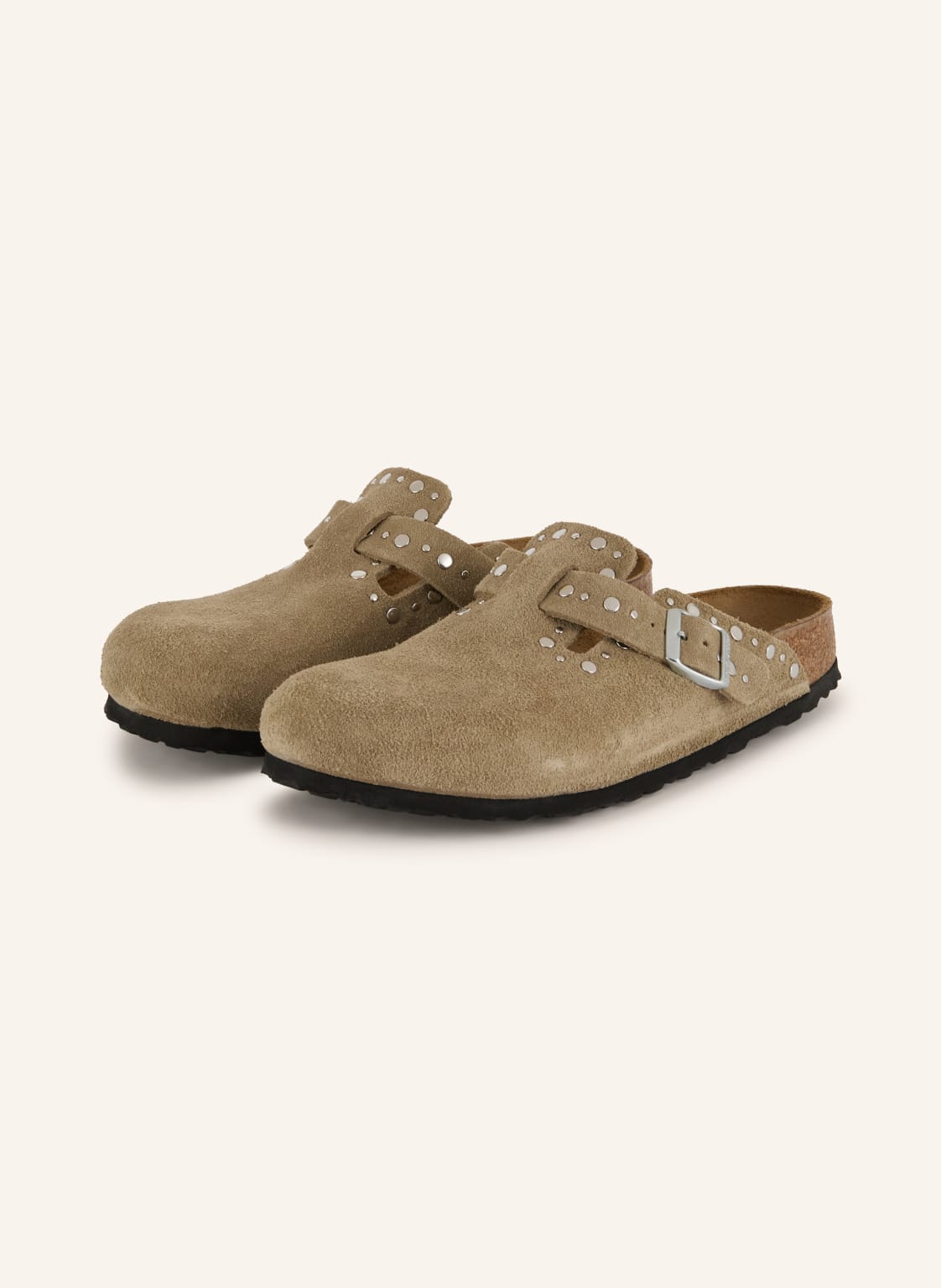 Produktový obrázek Birkenstock Birkenstock Pantofle Boston Rivet S Cvočky béžová / stříbrná