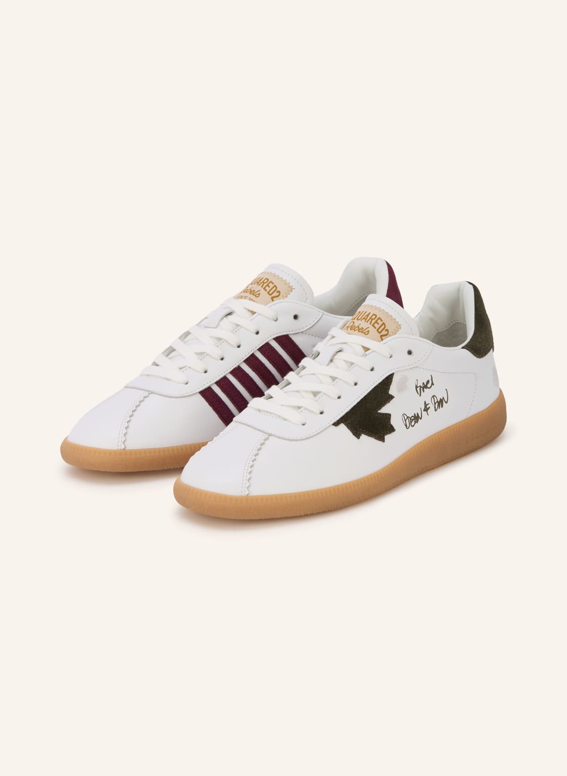 Produktový obrázek Dsquared2 dsquared2 Sneakersy bílá / tmavě červená / khaki