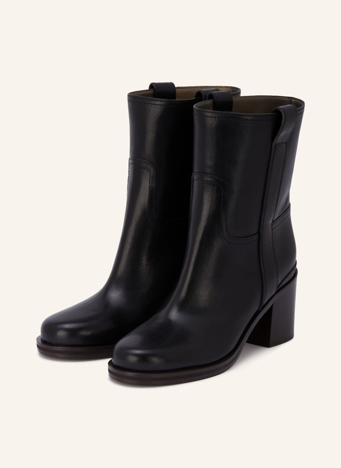 Produktový obrázek BRUNELLO CUCINELLI Brunello Cucinelli Boots S Ozdobnými Kamínky černá / platinová