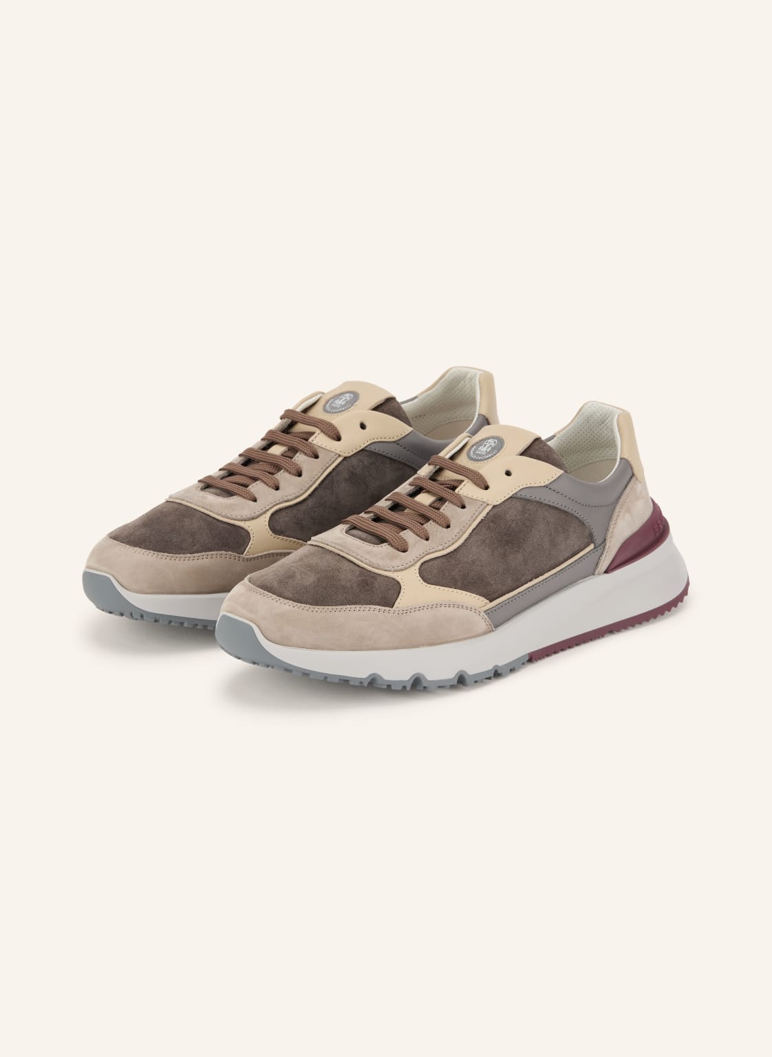 Produktový obrázek BRUNELLO CUCINELLI Brunello Cucinelli Sneakersy tmavě šedá / béžová / tmavě červená