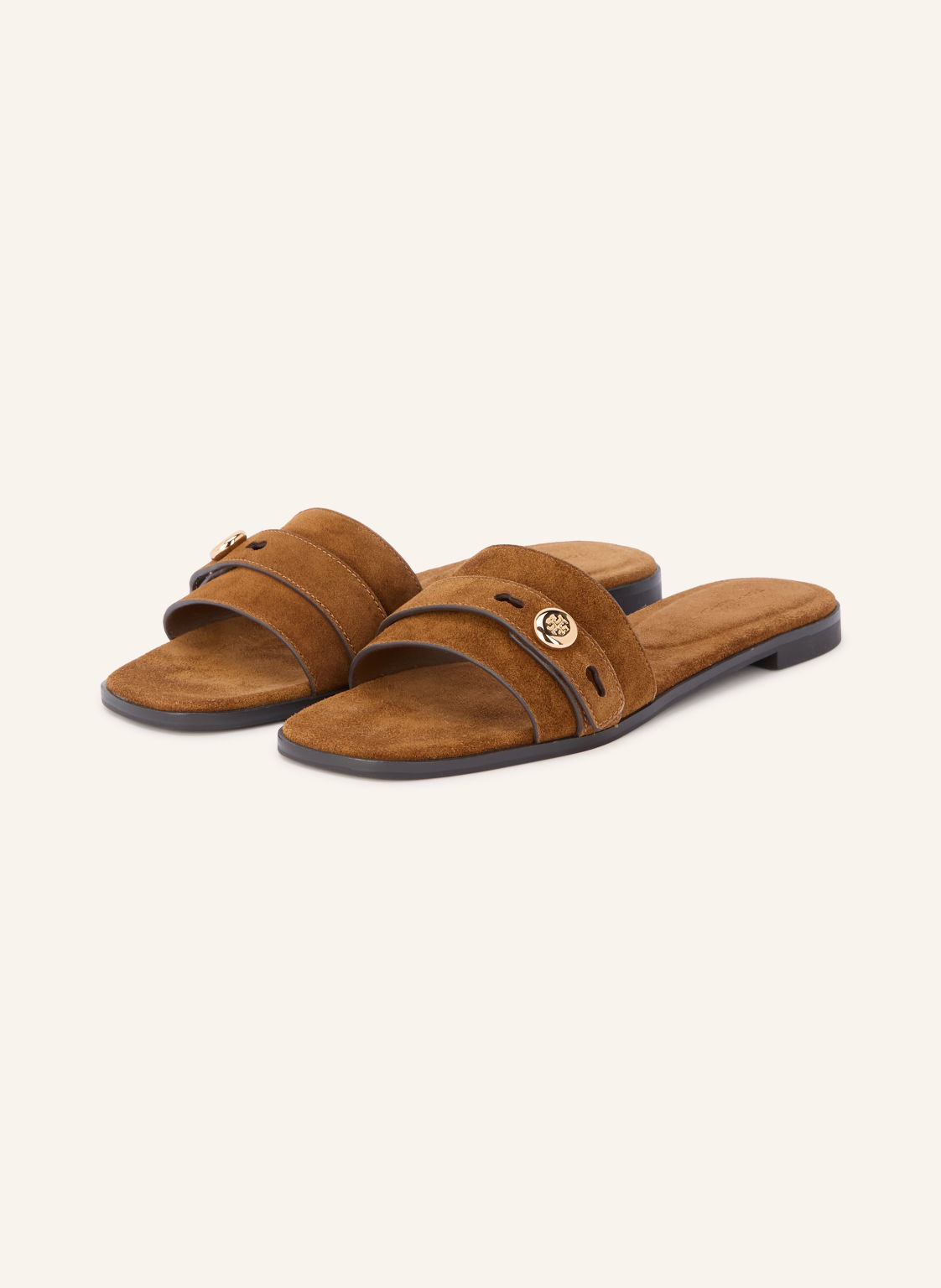 Produktový obrázek TORY BURCH Tory Burch Pantofle Romy hnědá / zlatá