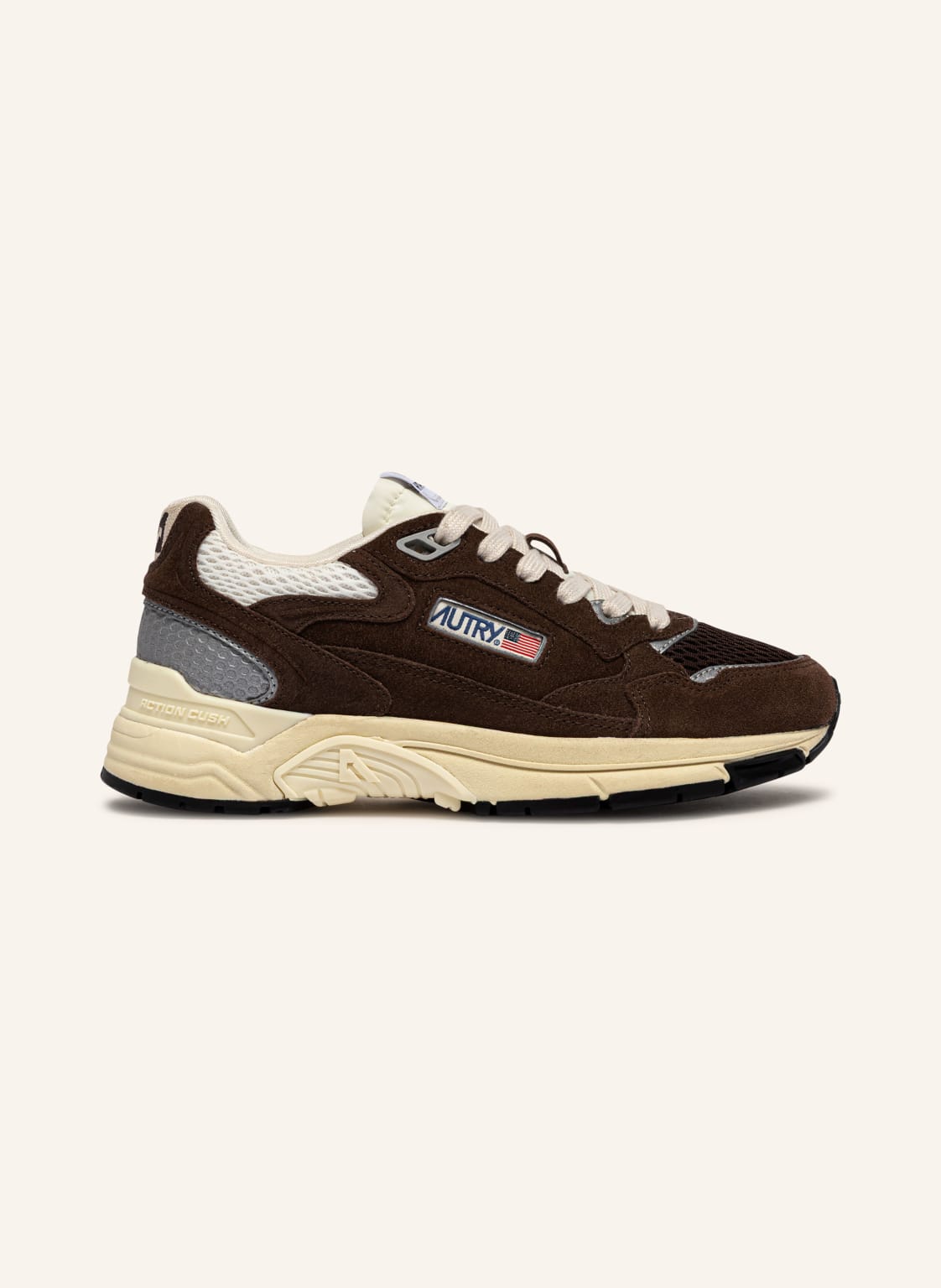 Produktový obrázek AUTRY Autry Sneakersy Hyperway Low Um tmavě hnědá / stříbrná / bílá