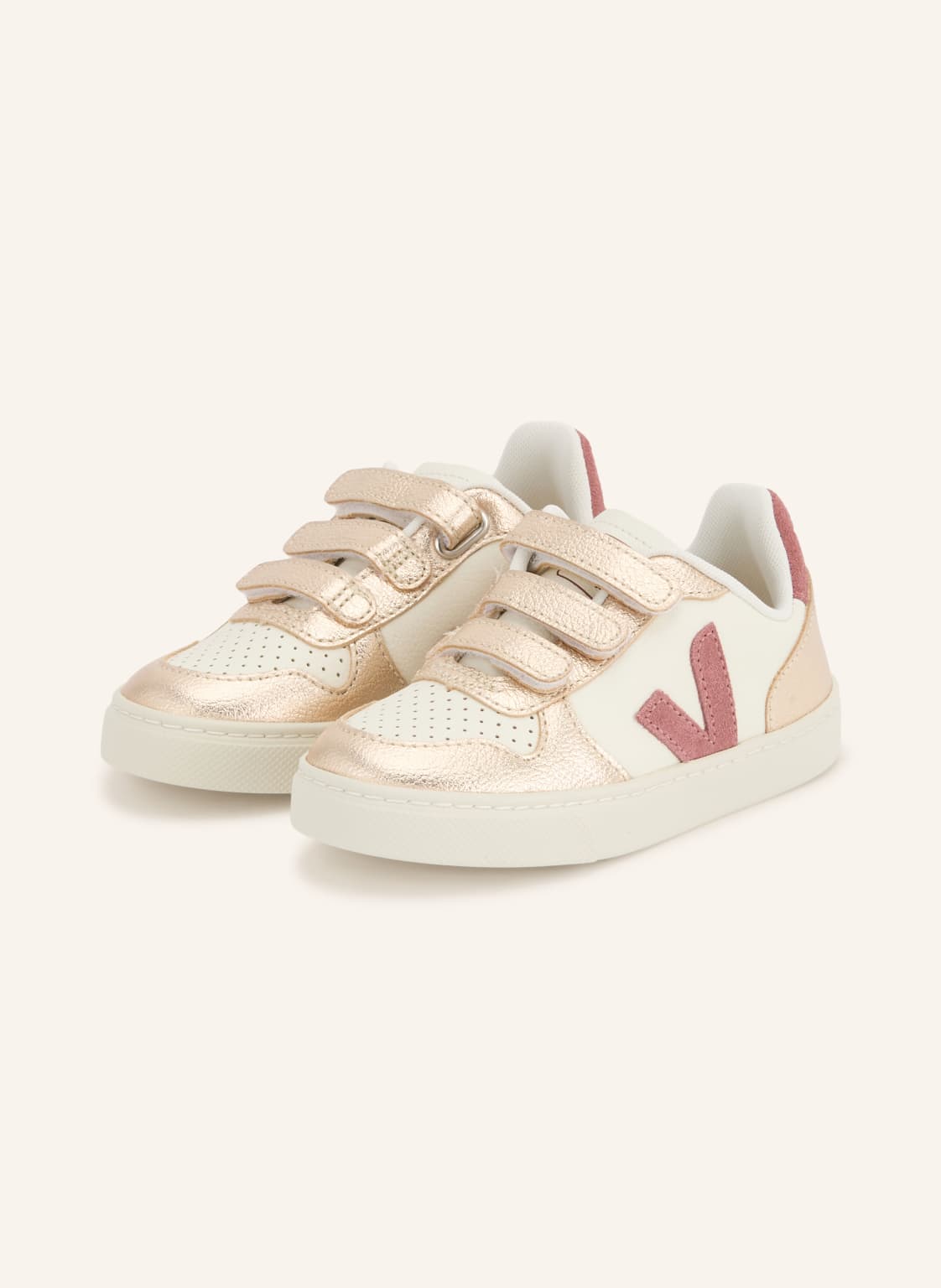Produktový obrázek Veja Veja Sneakersy Small V-10 platinová / starorůžová / bílá