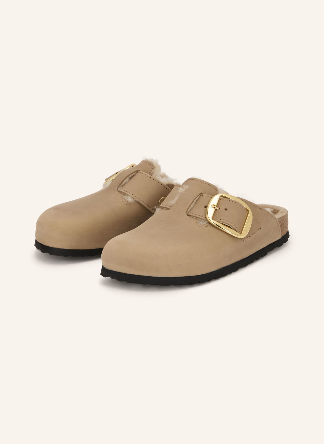 Produktový obrázek Birkenstock Birkenstock Pantofle Boston Big Buckle béžová / zlatá / krémová