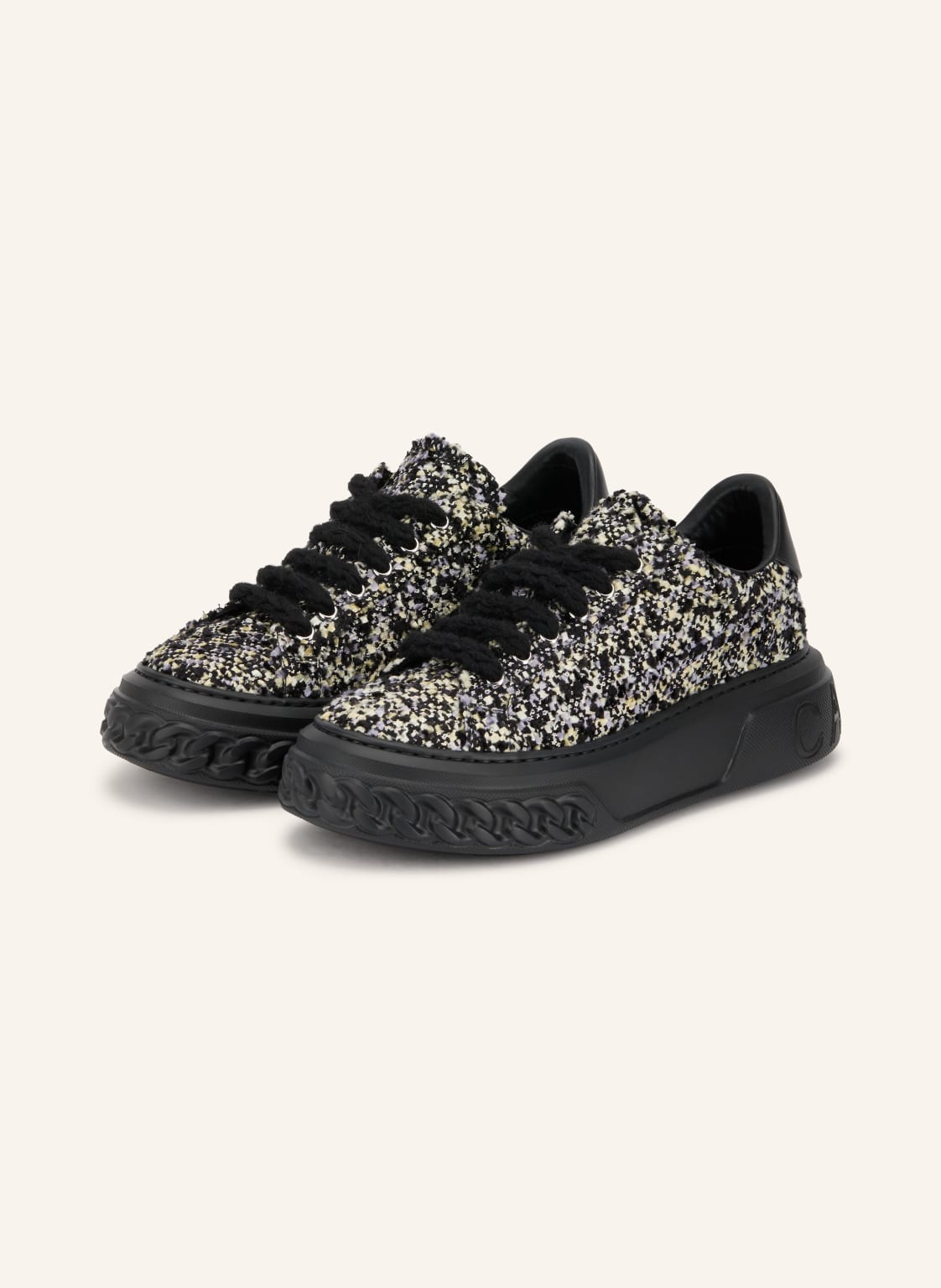 Produktový obrázek CASADEI Casadei Sneakersy Na Platformě Salento černá / světle fialová / tmavě žlutá