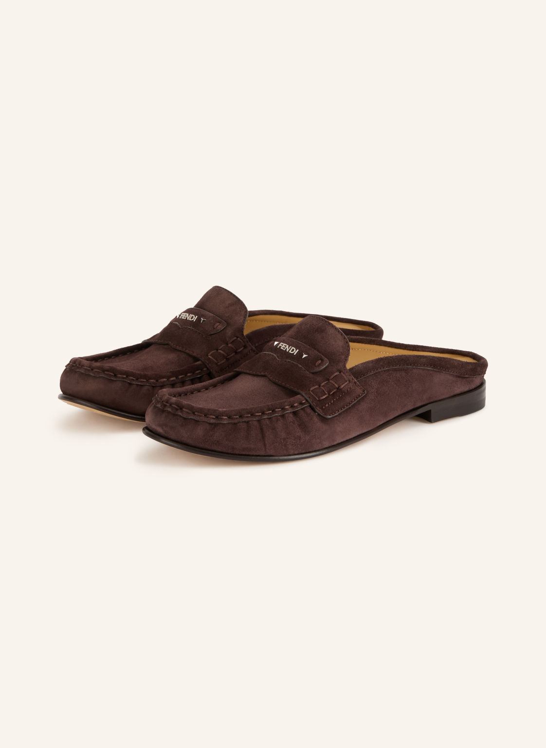 Produktový obrázek Fendi Fendi Mules Sabot Crosta tmavě hnědá