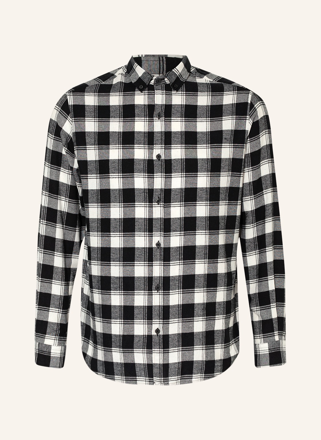 Image of Paul Flanellhemd Slim Fit schwarz