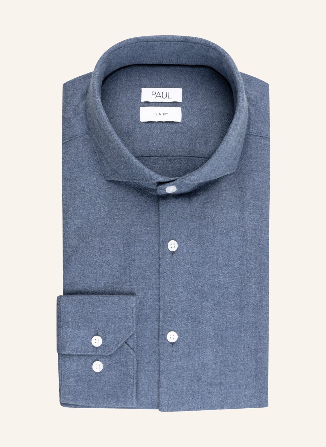 Image of Paul Flanellhemd Slim Fit blau