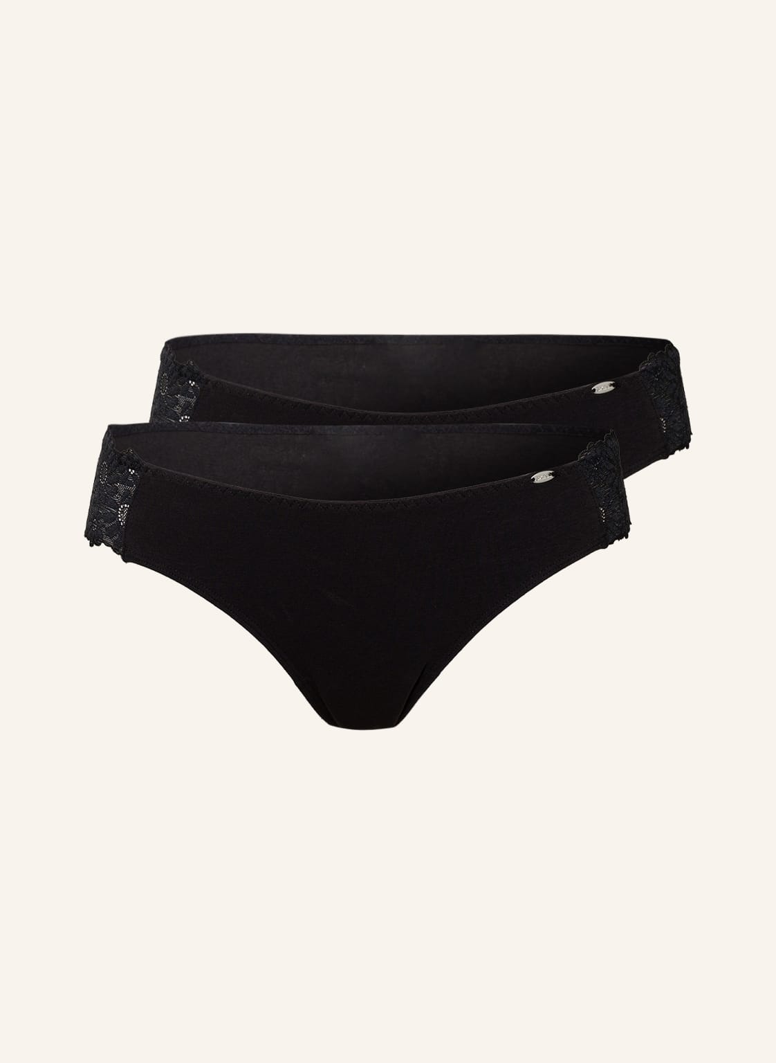 Image of Skiny 2er-Pack Slips Cotton Lace schwarz