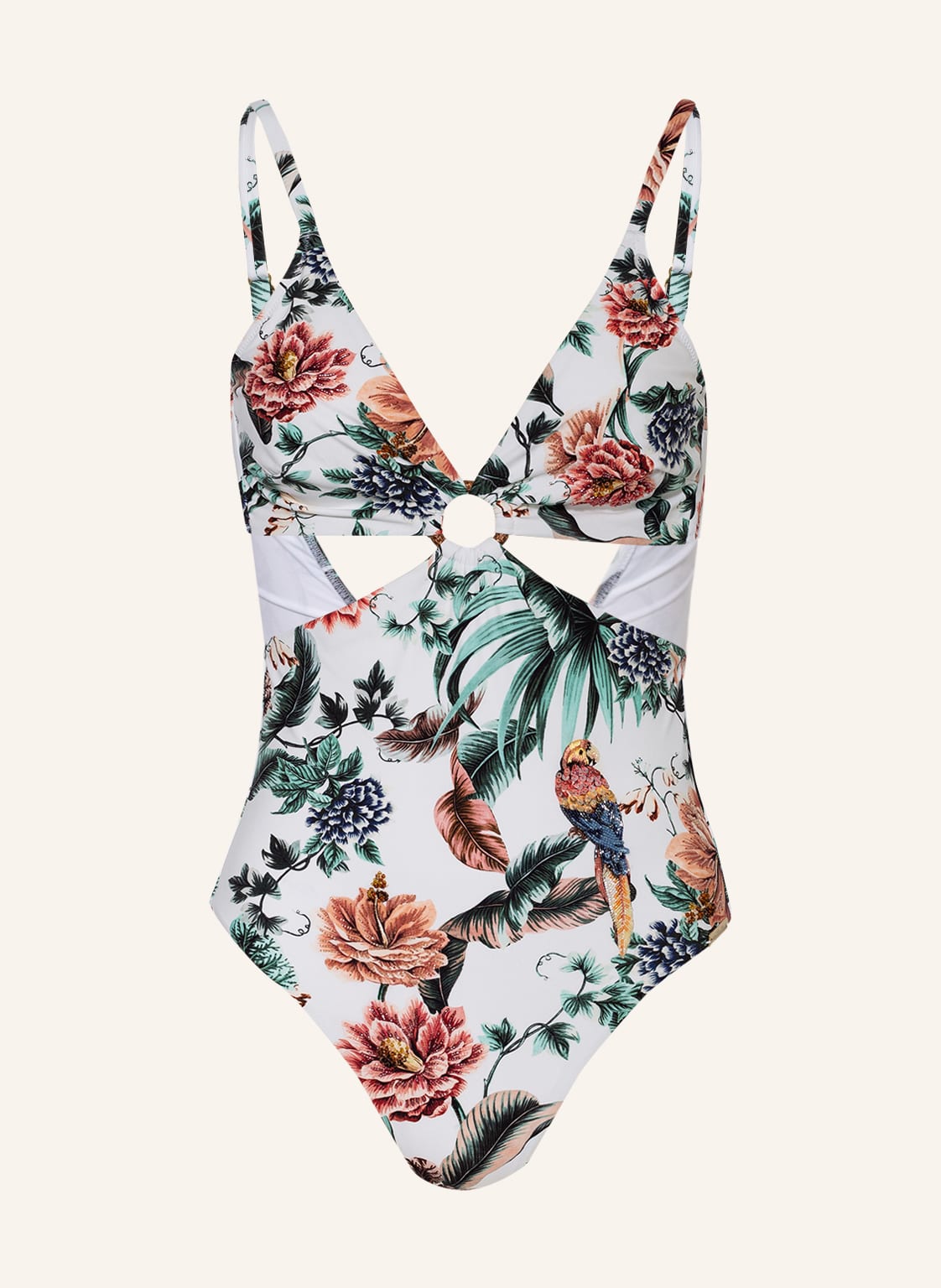 Image of Maryan Mehlhorn Badeanzug Tropics Mit Pailletten weiss