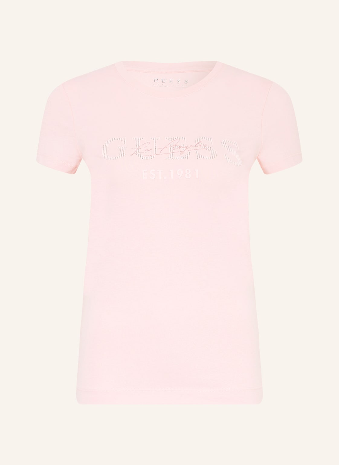 Guess T-Shirt Enara Mit Schmucksteinbesatz pink